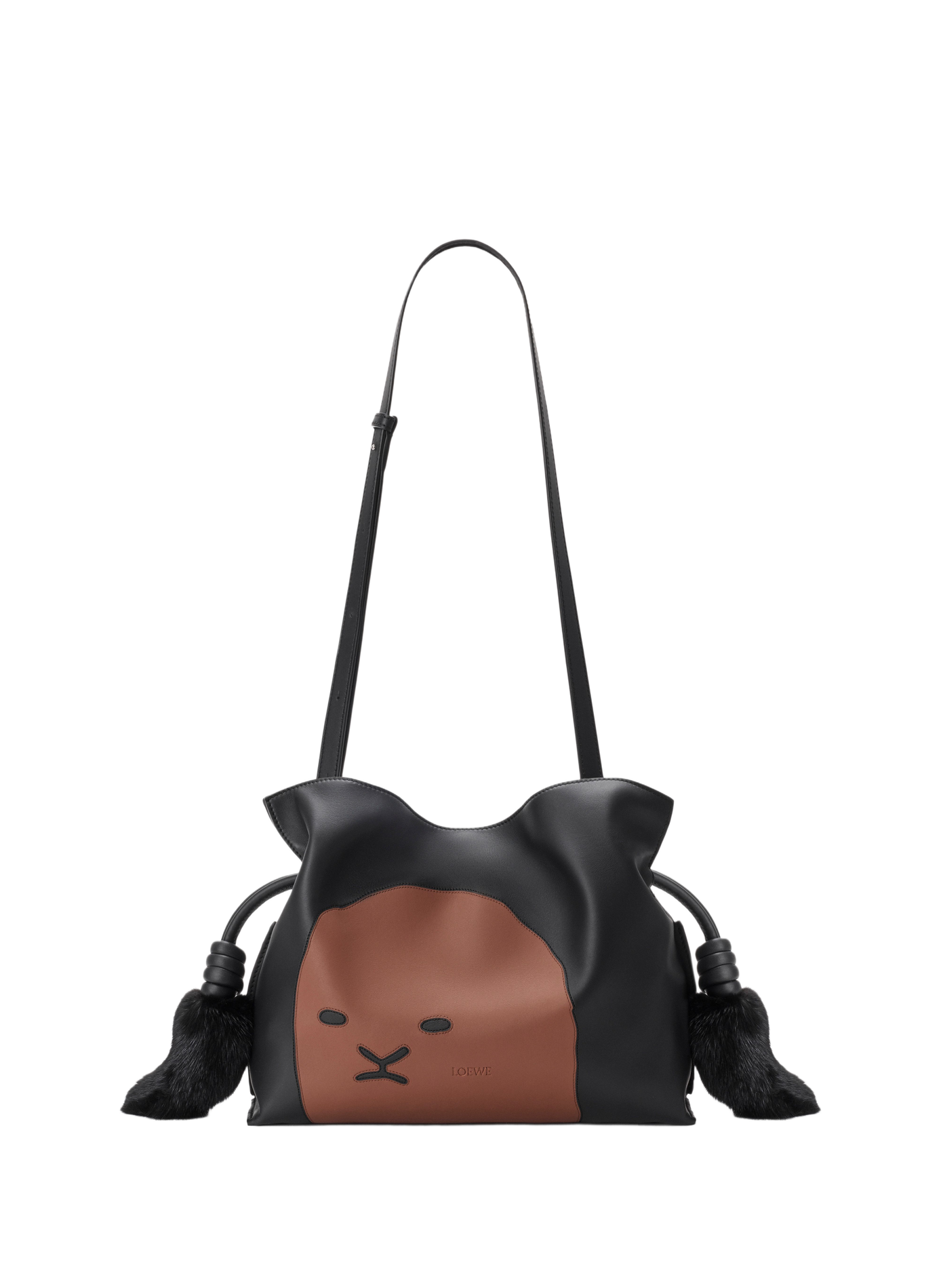 180th Anniversary Capsule - Lion Intarsio Flamenco Medium Calf Leather Clutch LOEWE Black