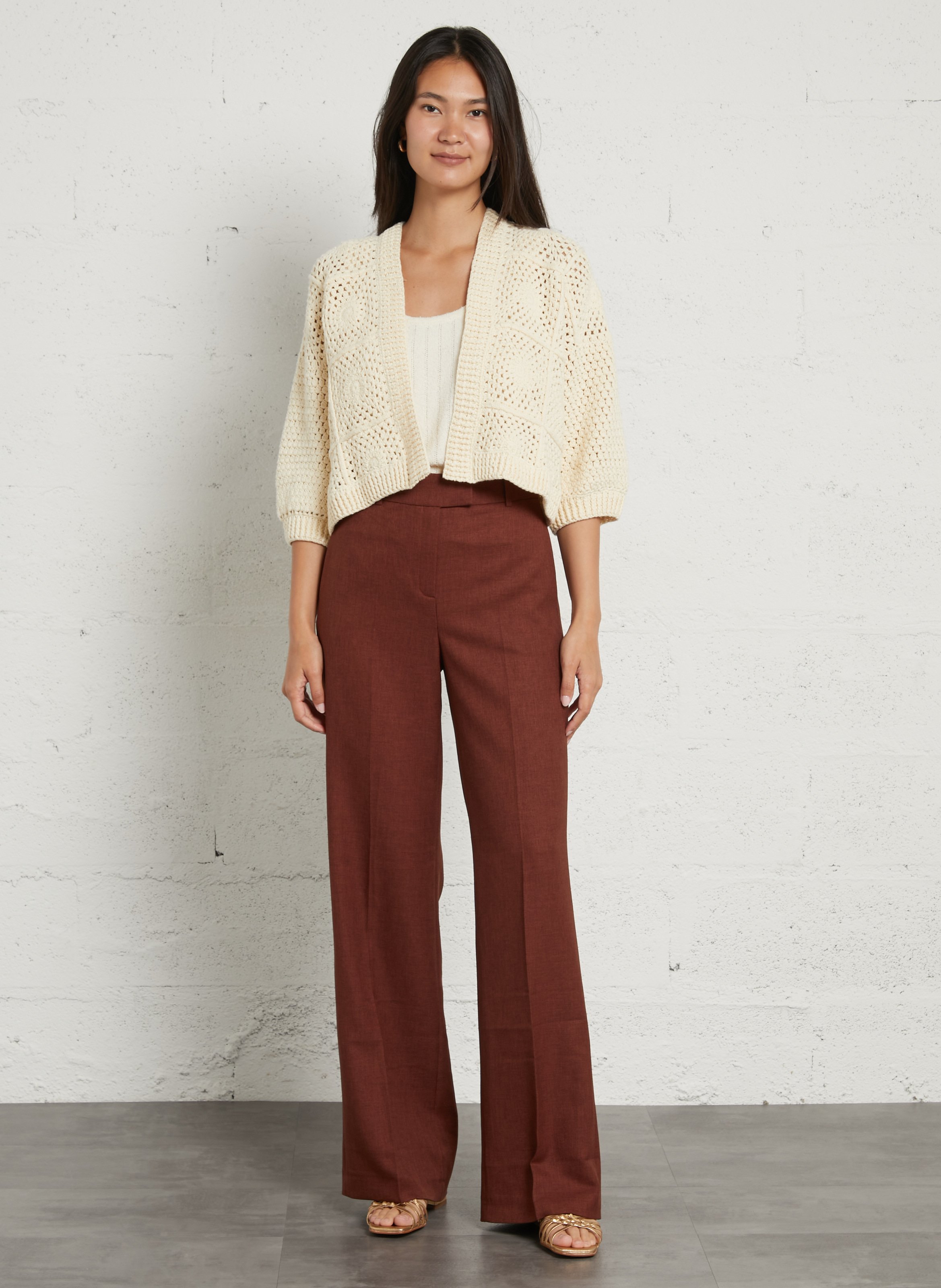 Gilet en crochet pampa MAISON 123 Beige