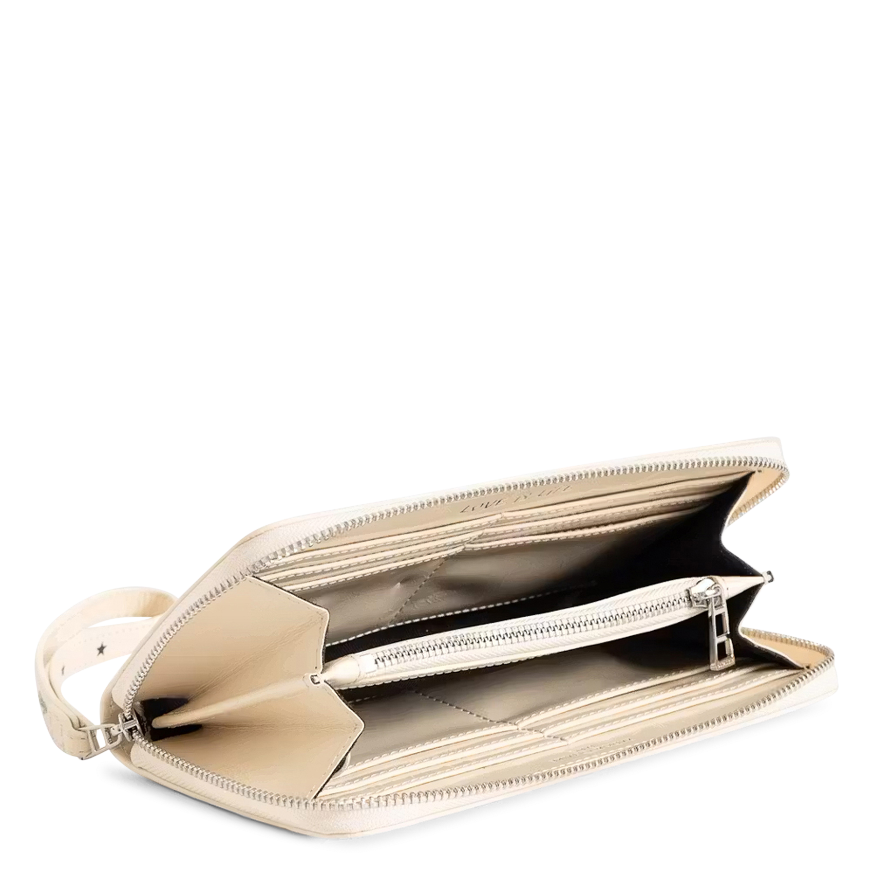 Portefeuille en cuir imprimé compagnon ZADIG&VOLTAIRE Blanc