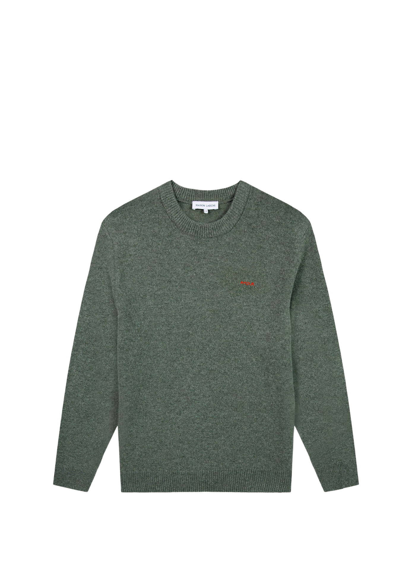 Pull droit col rond en laine MAISON LABICHE Vert