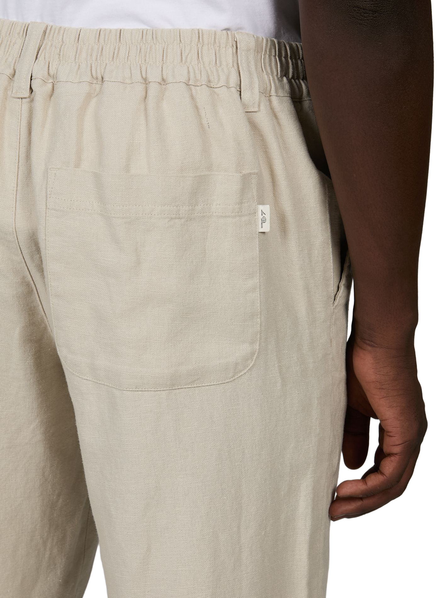Pantalon droit en lin et coton LES DEUX Beige