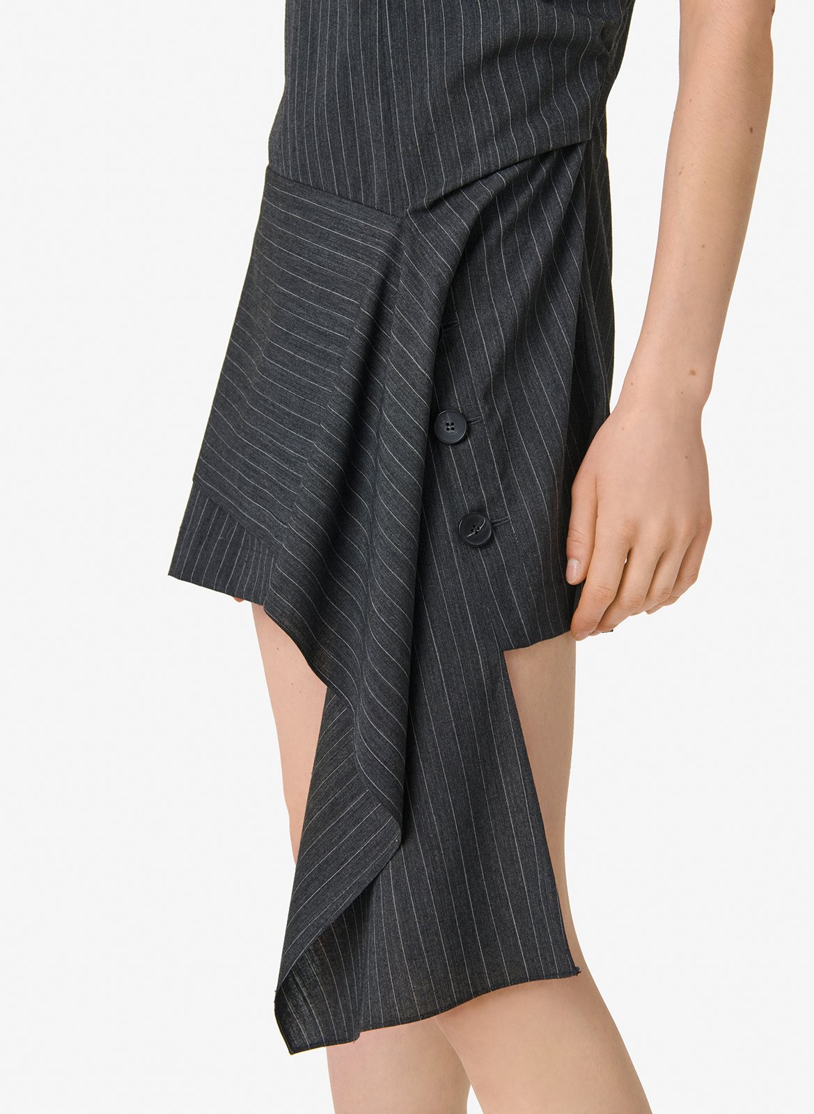 Robe courte rayée en laine mélangée klea IRO Gris