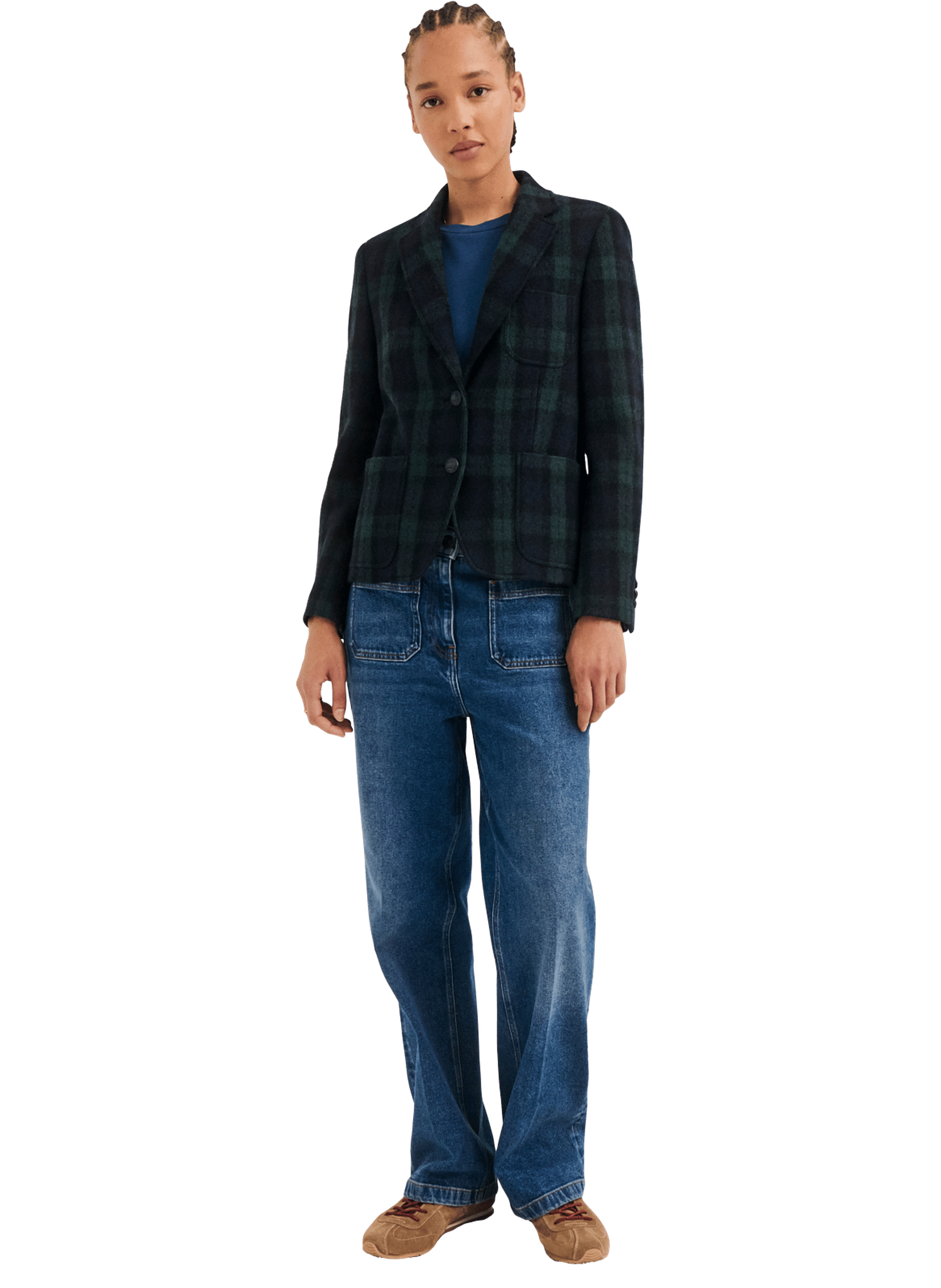 Blazer à carreaux - justine PABLO Bleu