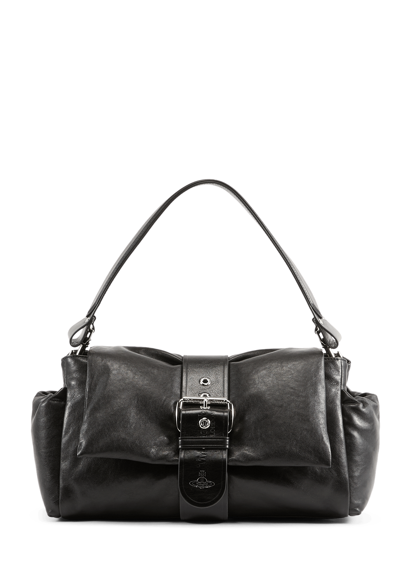 Hazel Treasure XL leather shoulder bag VIVIENNE WESTWOOD Black