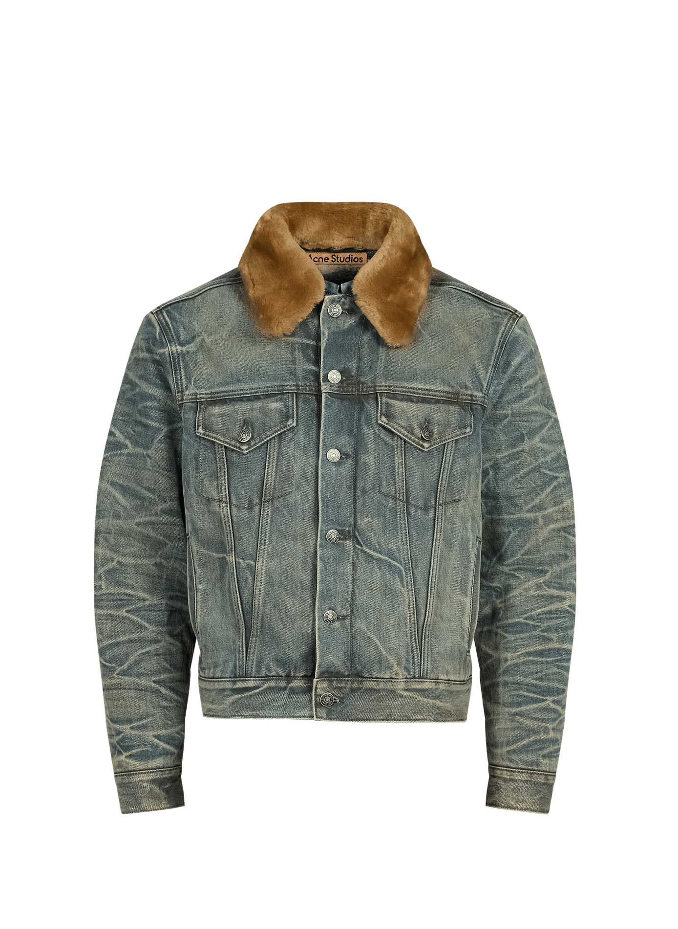 Veste en denim en coton ACNE STUDIOS Bleu