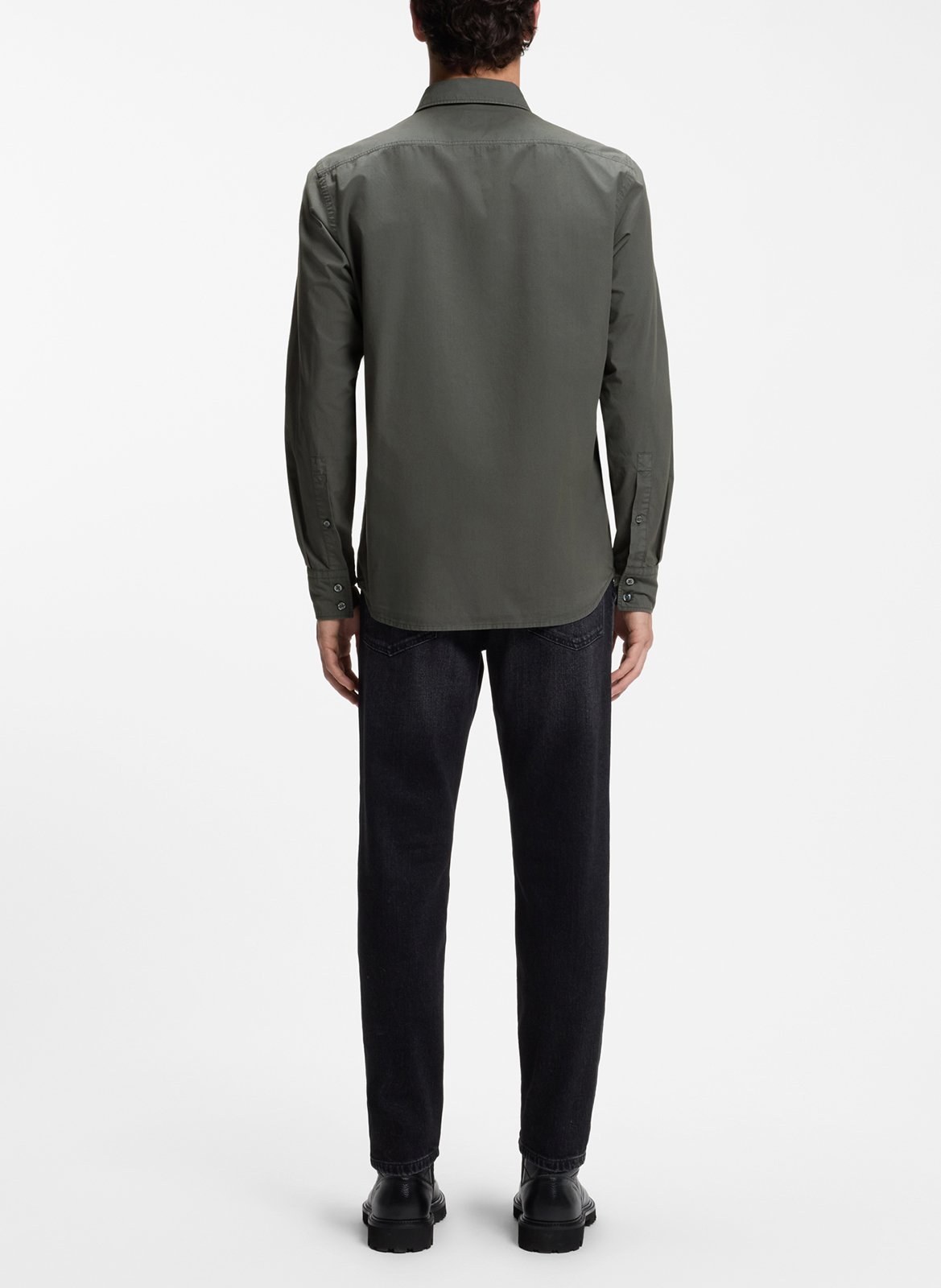 Chemise regular en coton BOSS Kaki