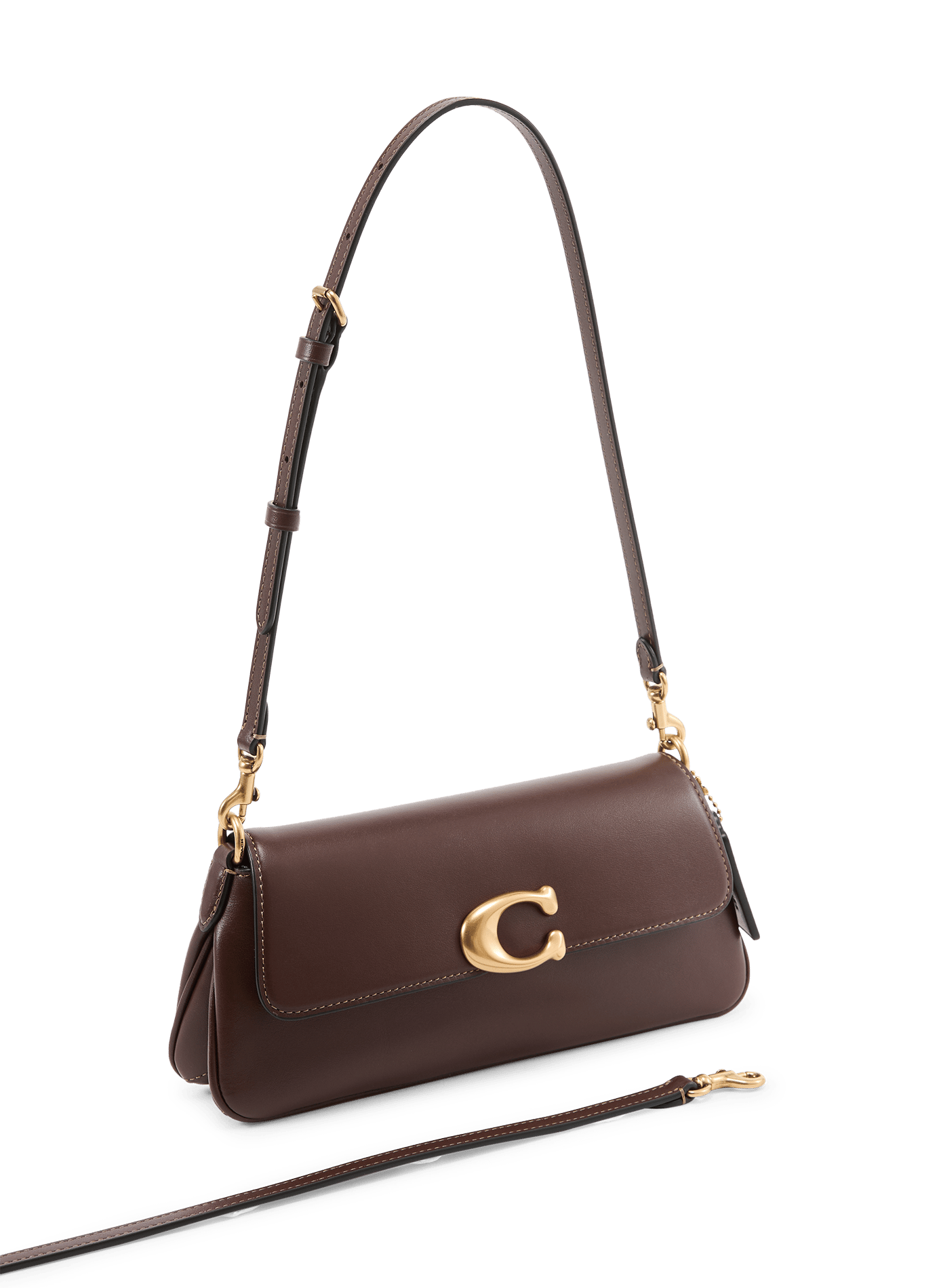 Jet leather handbag COACH Brown