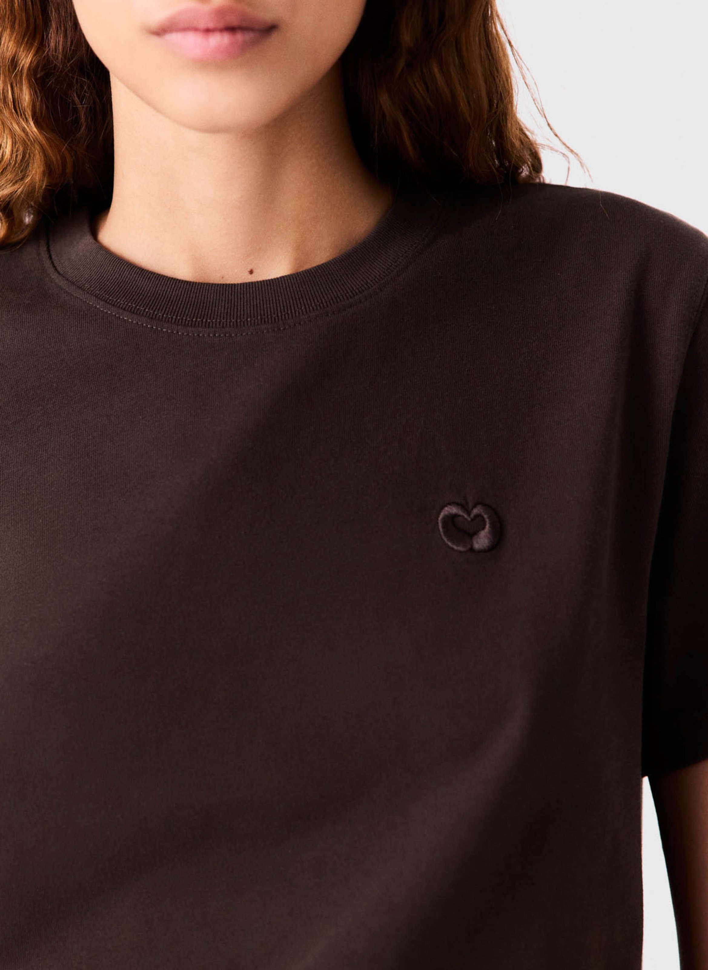 Tee-shirt manches courtes uni MAJE Marron