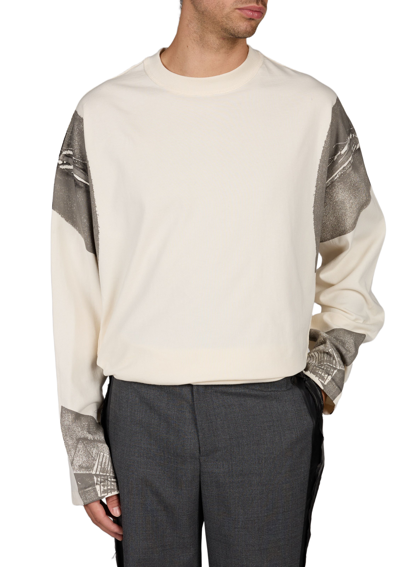 Gerader T-Shirt mit Rundhalsausschnitt und Print SONIA CARRASCO Beige