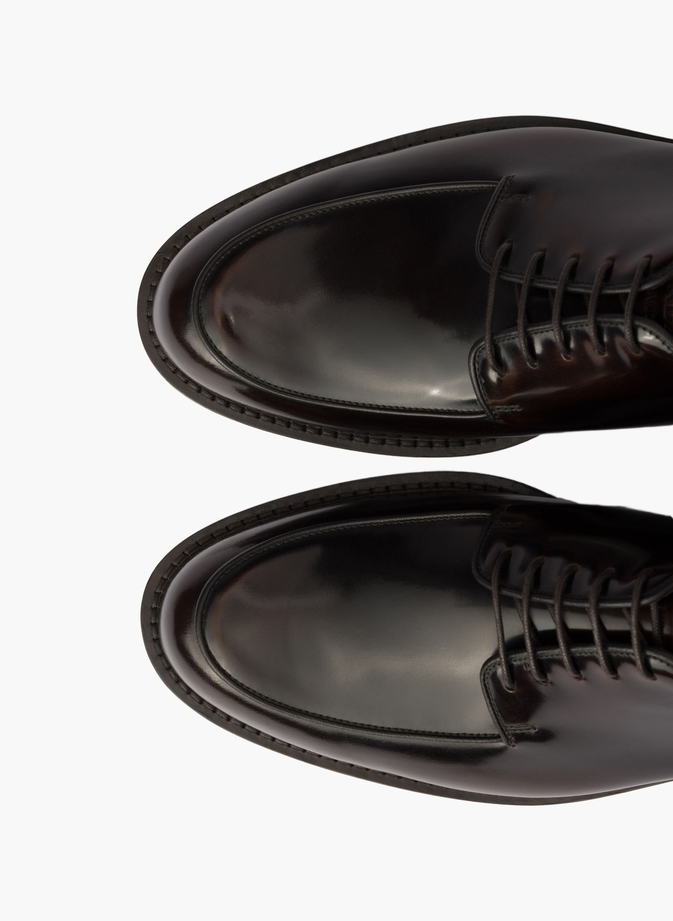 Derbies en cuir brossé PRADA Marron