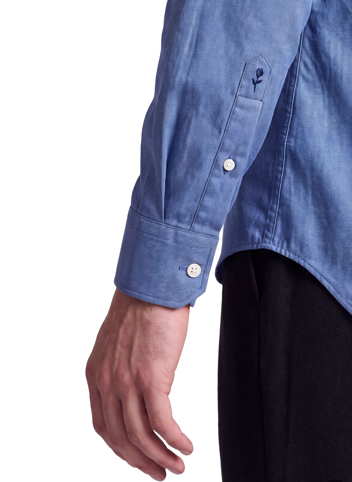 Schmale Baumwollhemd SEIDENSTICKER Blau