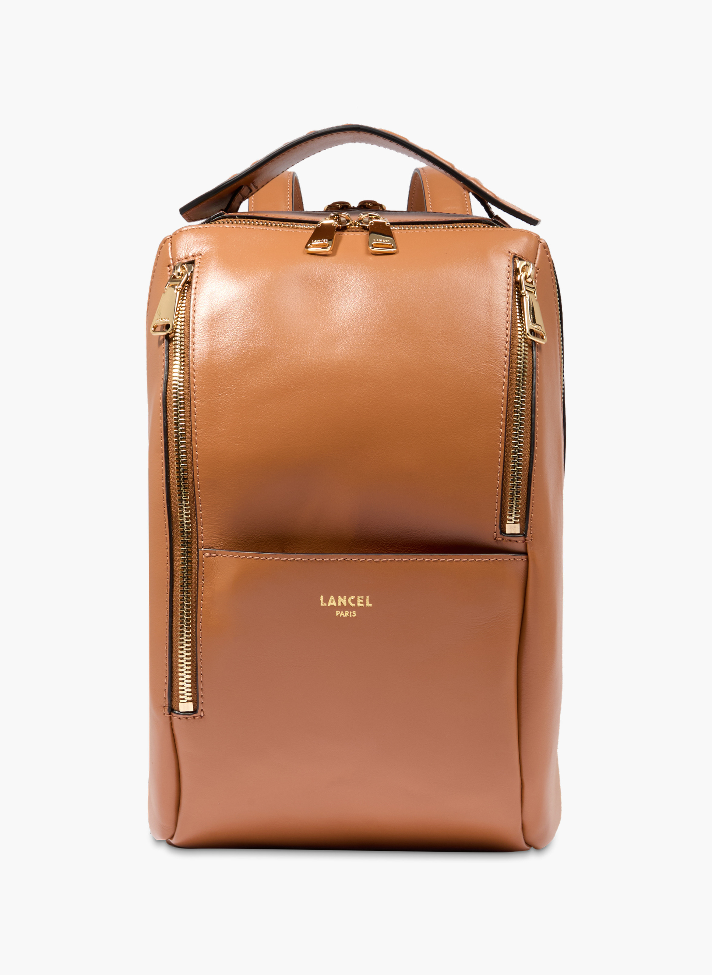 Rugzak met ritssluiting Origami van Lancel in leer. LANCEL Bruin