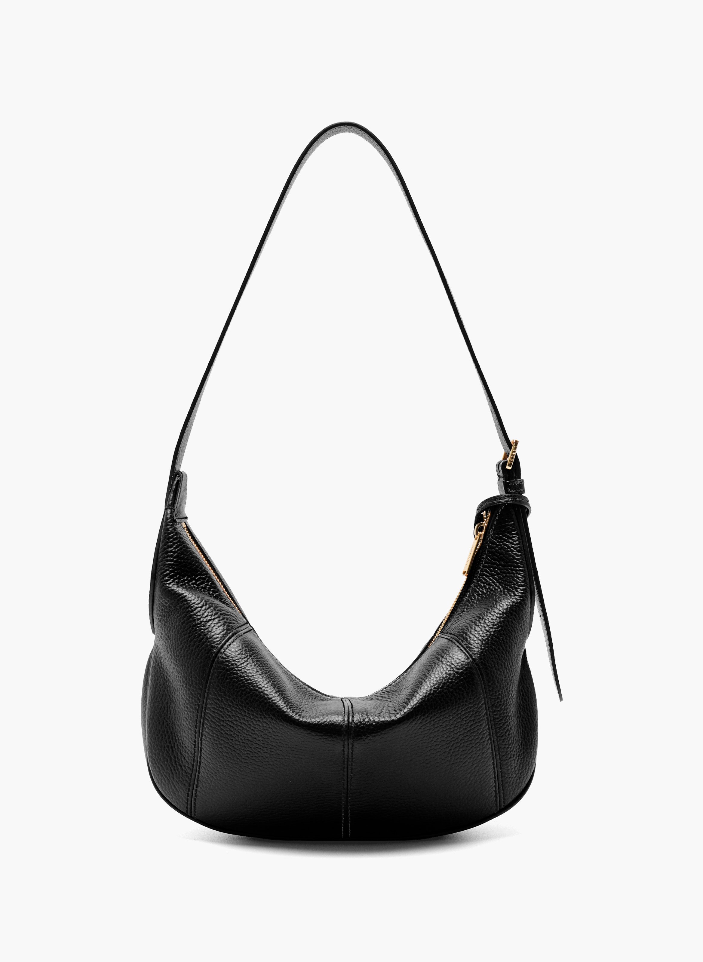 Sac hobo zippé m victoire de lancel en cuir LANCEL Noir