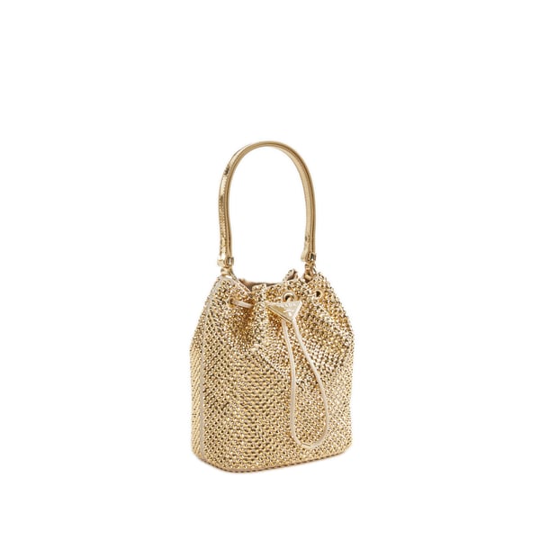 Sac seau en satin à strass