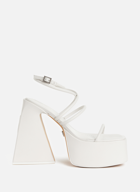 White leather heeled sandalsNAKED WOLFE 