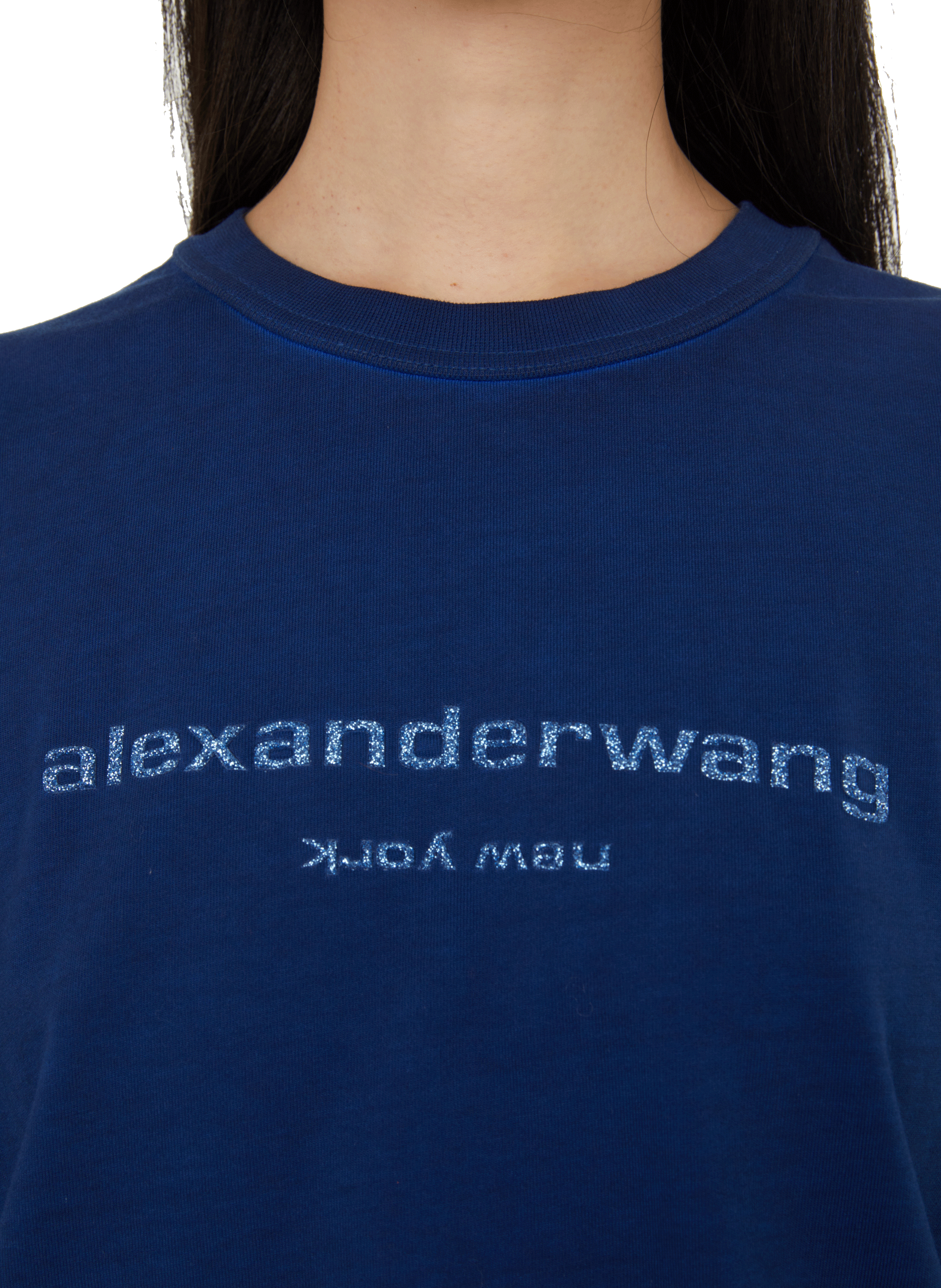 Cotton T-shirt ALEXANDER WANG Blue