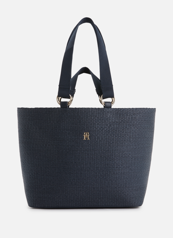 TOMMY HILFIGER Woven tote bag Blue