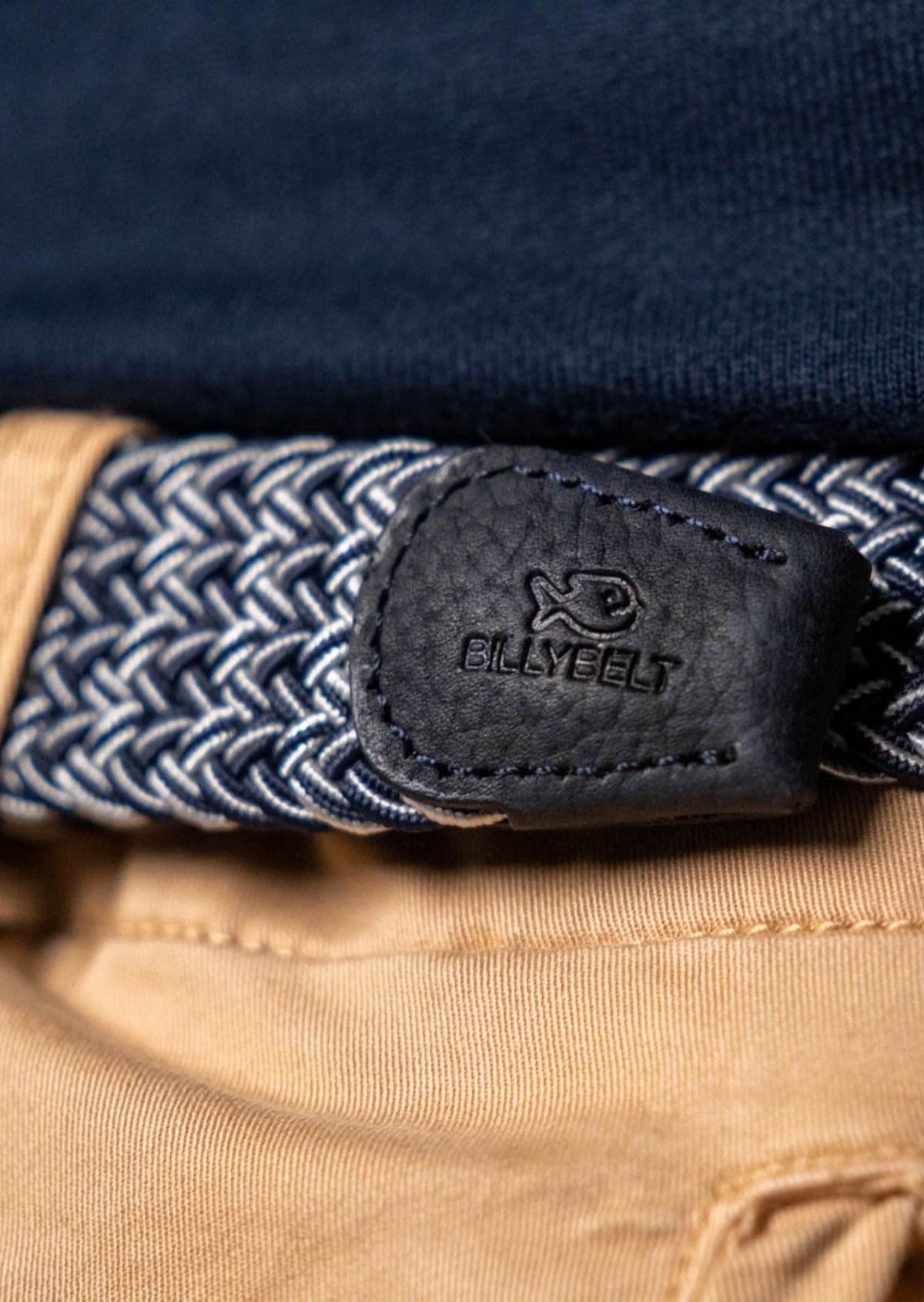 Ceinture tressée élastique multicolore BILLYBELT Bleu