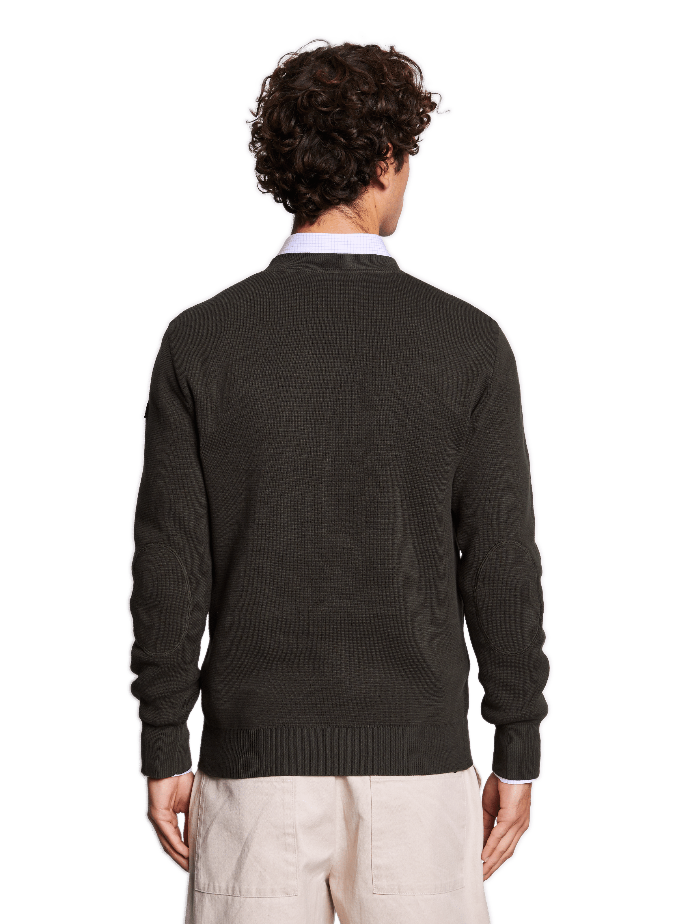 Pull en coton  SCHOTT Kaki