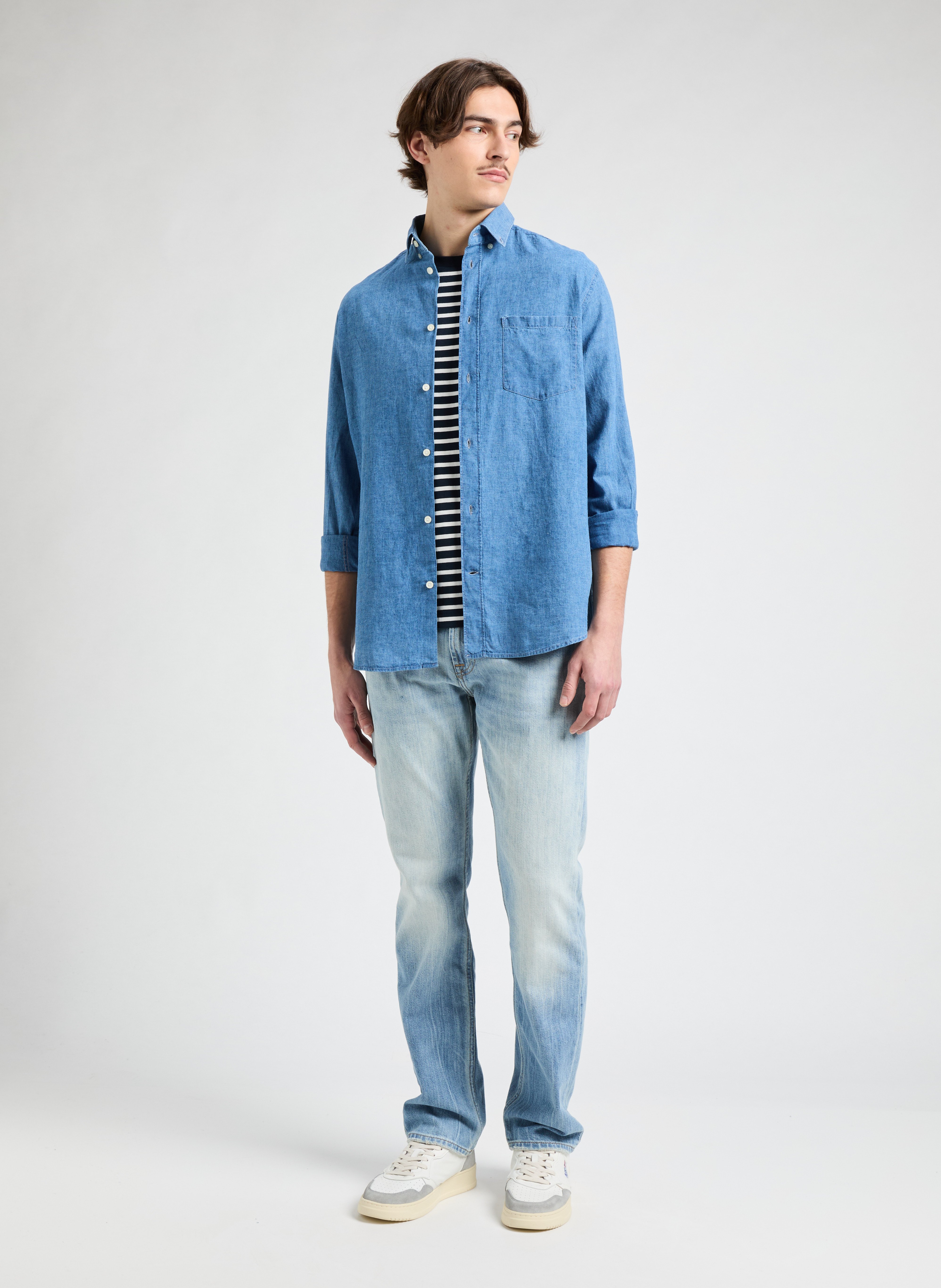 Chambray denim shirt AU PRINTEMPS PARIS Blue