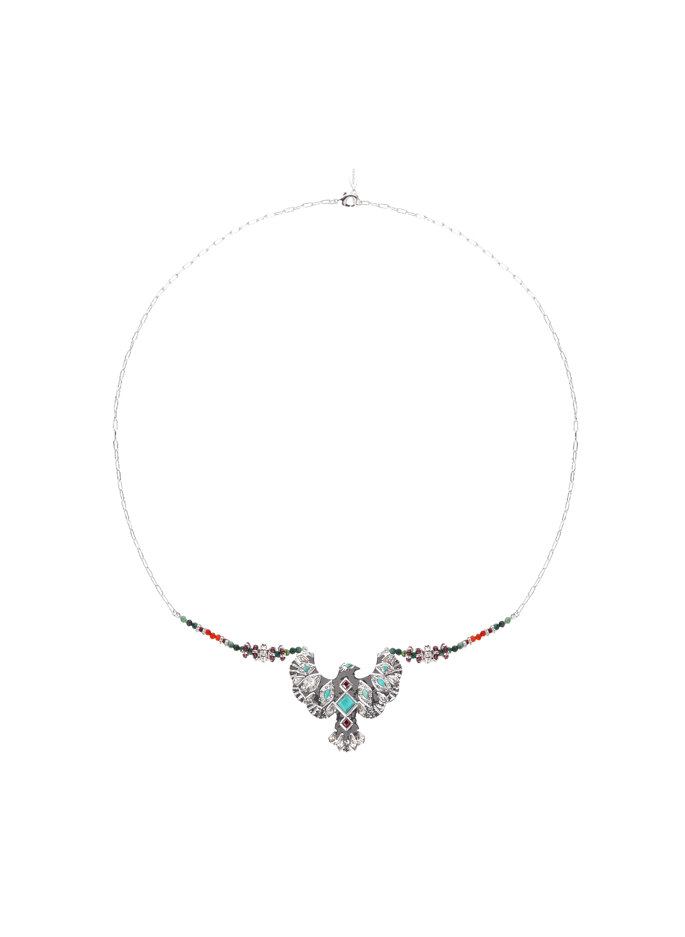 Collier sautoir avec cabochon central mariachi HIPANEMA Argent