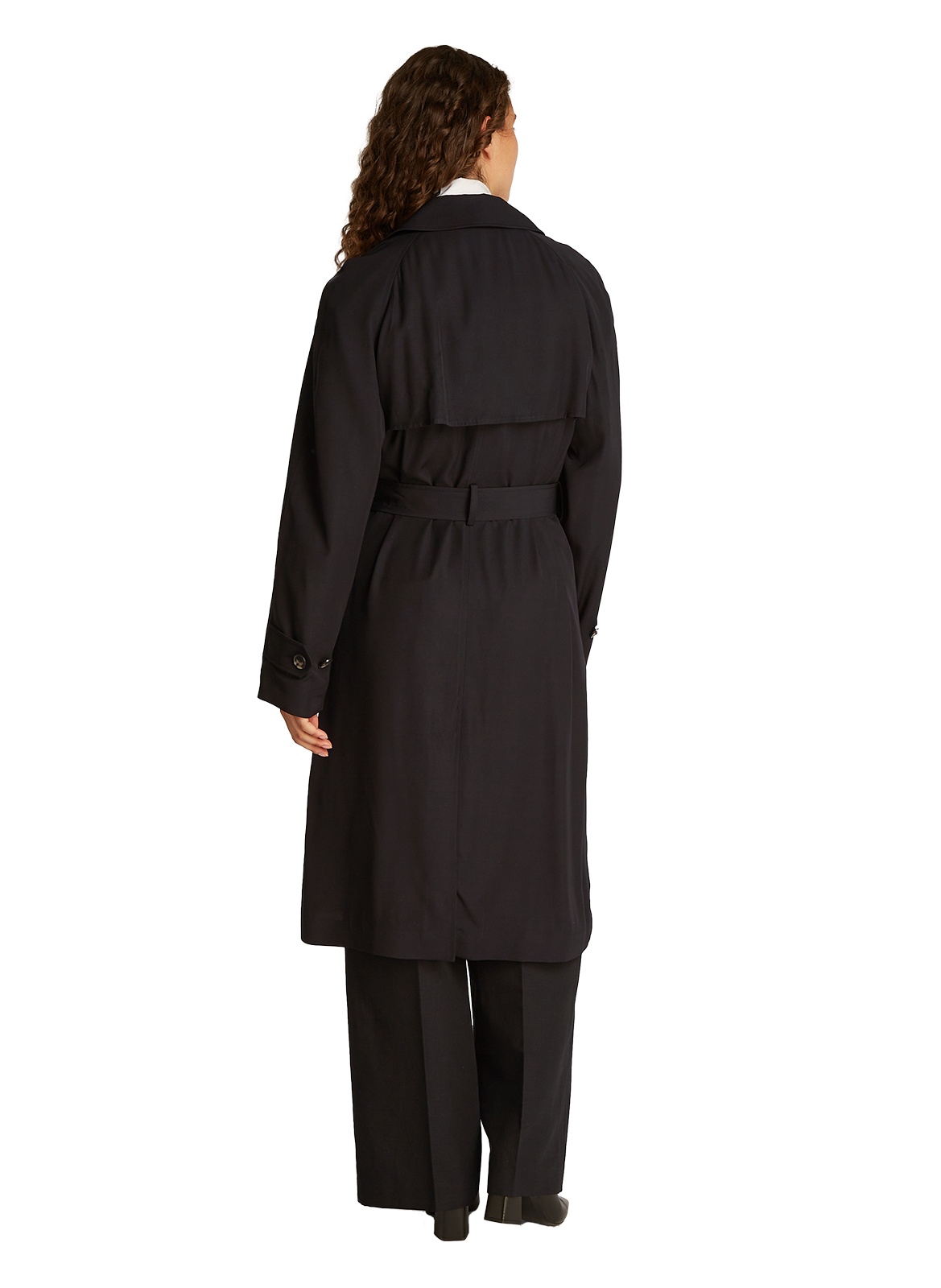 Trench-coat croisé ceinturé TOMMY HILFIGER Noir