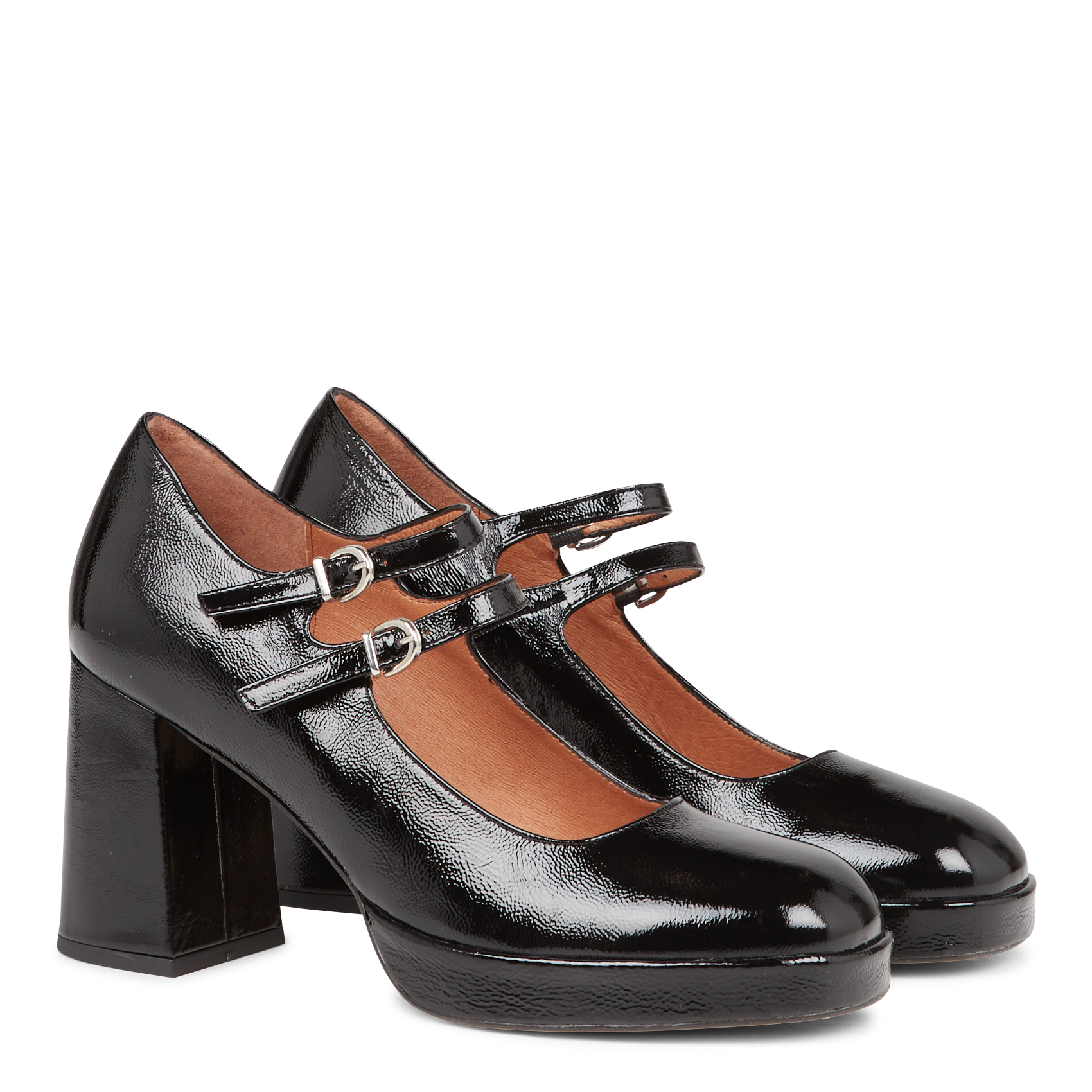 Babies en cuir verni verite JONAK Noir