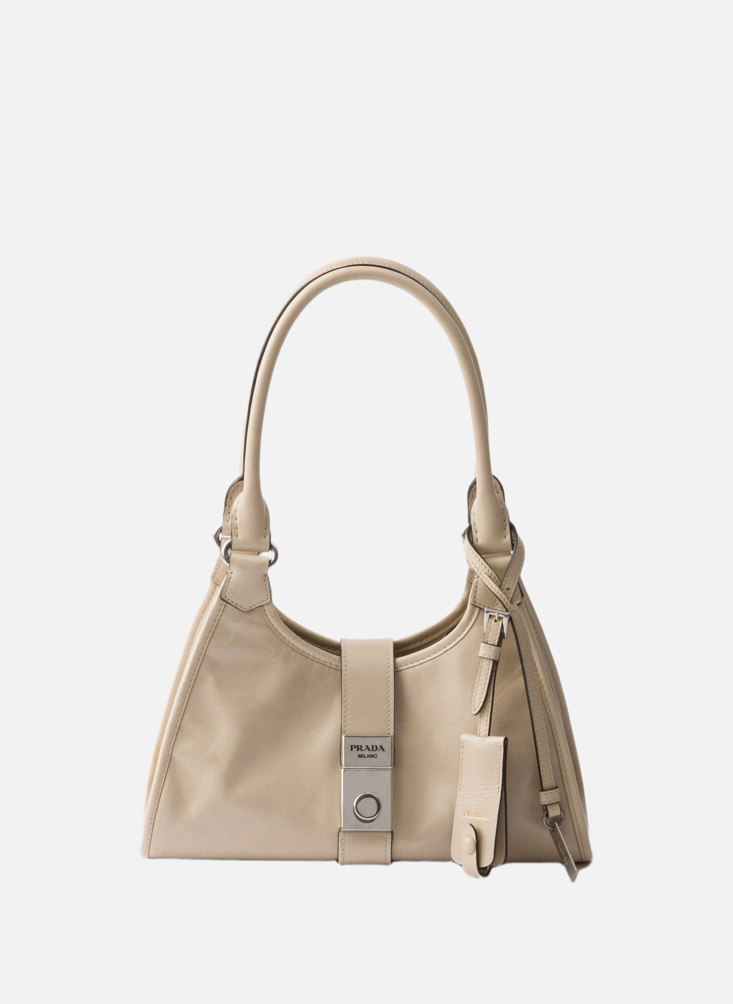 Petit cabas en cuir PRADA Beige