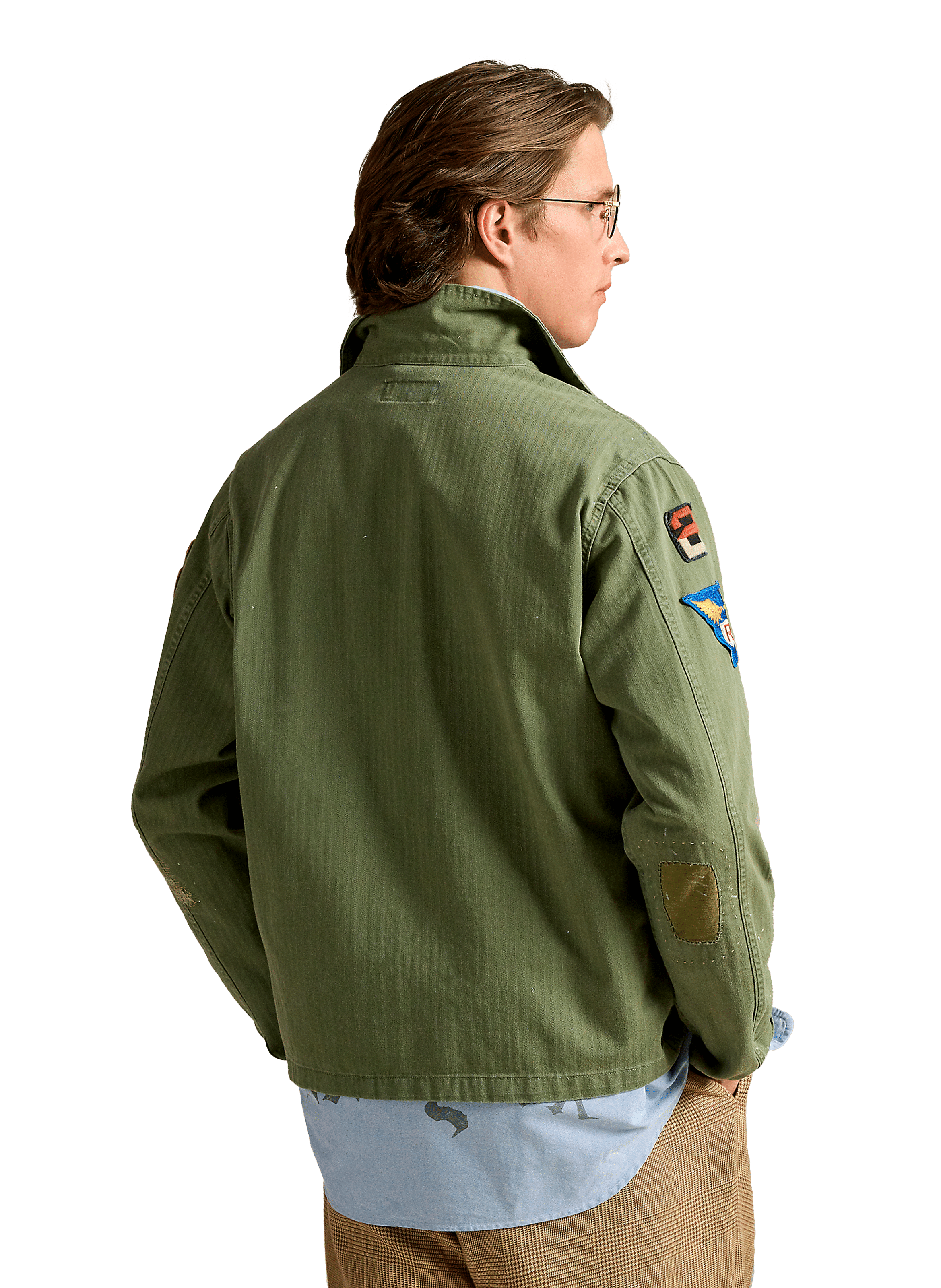 Cotton shirt with patches POLO RALPH LAUREN Green