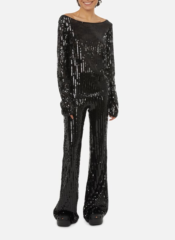 Pantalon à sequins Noir by ROTATE ROTATE Pantalon à sequins Noir