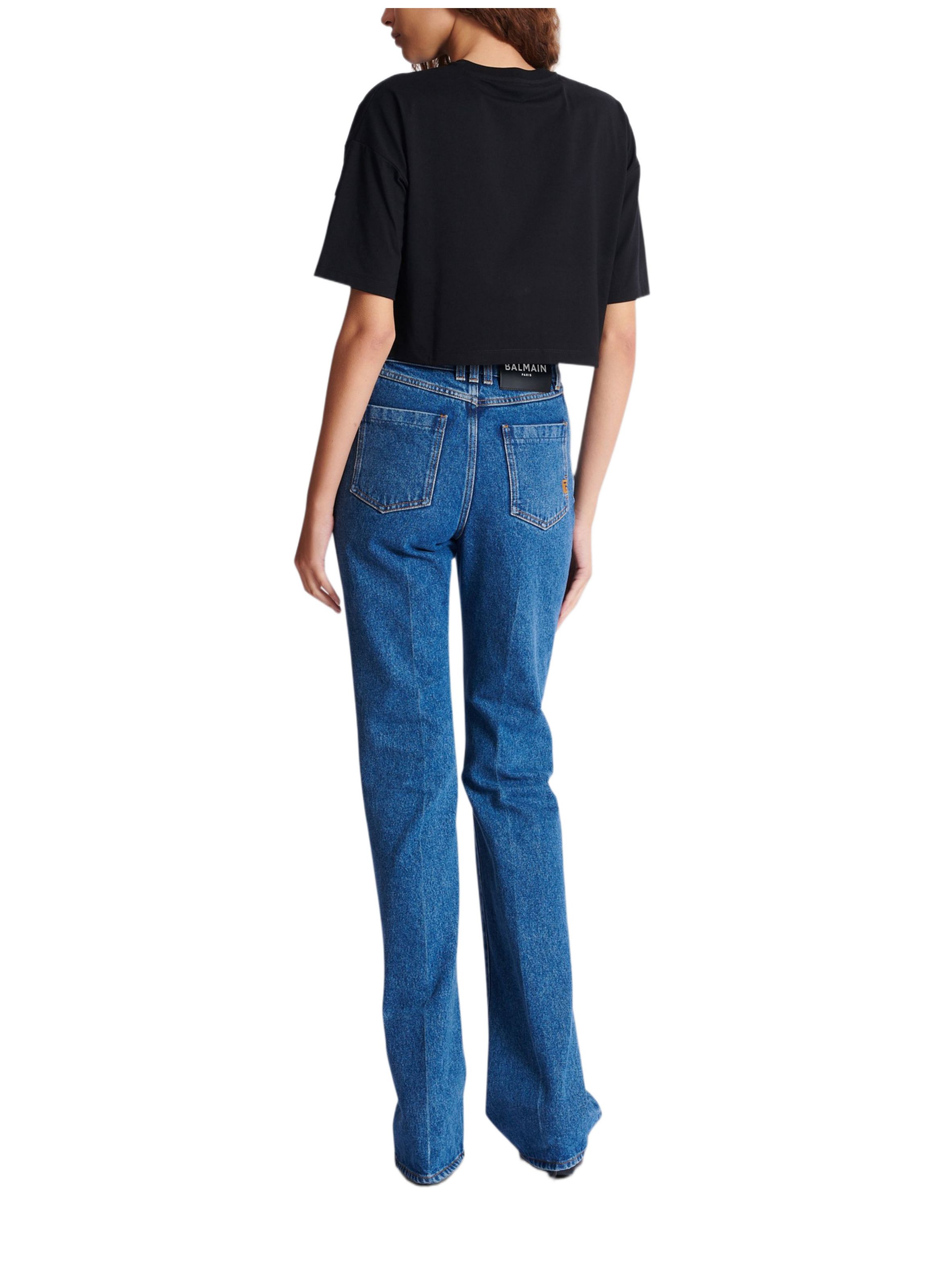 T-shirt court ample avec imprimé balmain BALMAIN Noir