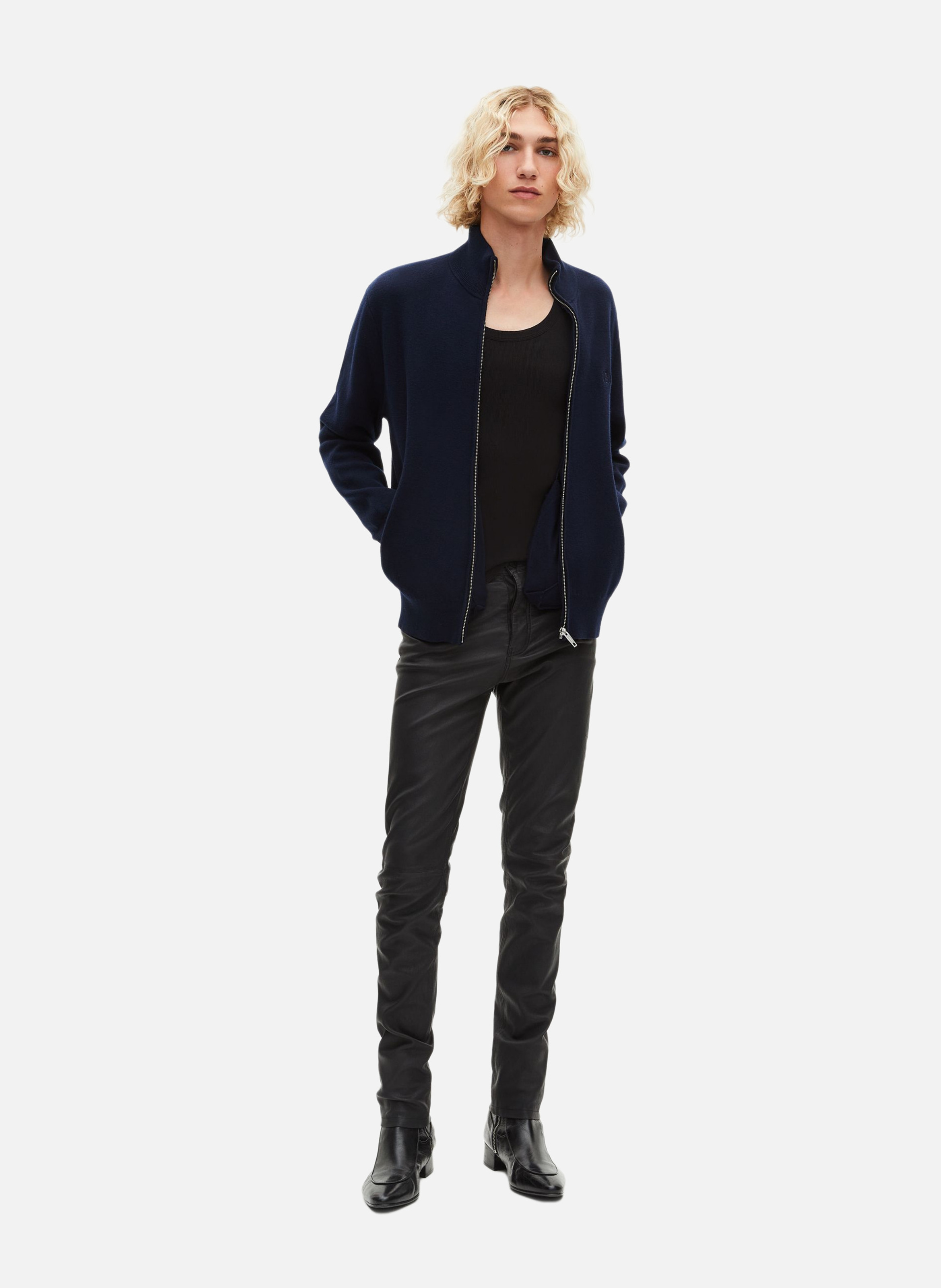 Cardigan double face à zip THE KOOPLES Bleu