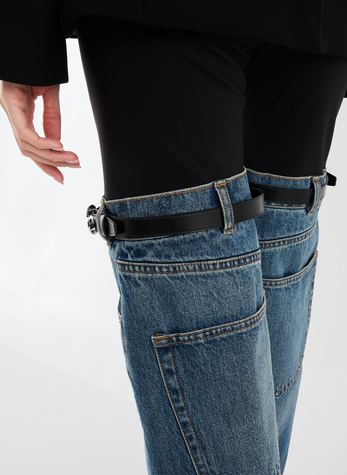 Bi-material trousers COPERNI Blue