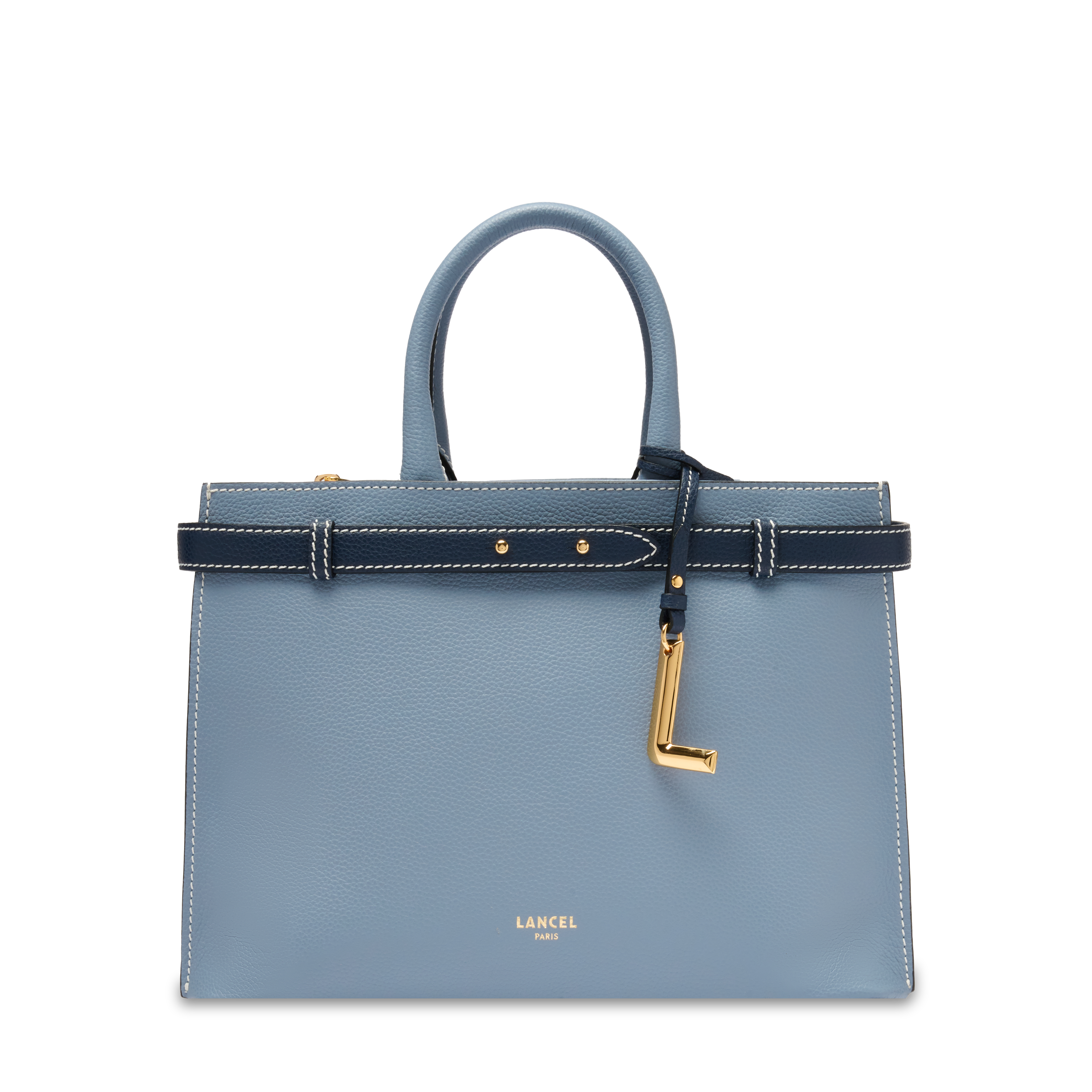 Sac carryall zippé m faubourg de lancel en cuir LANCEL Bleu