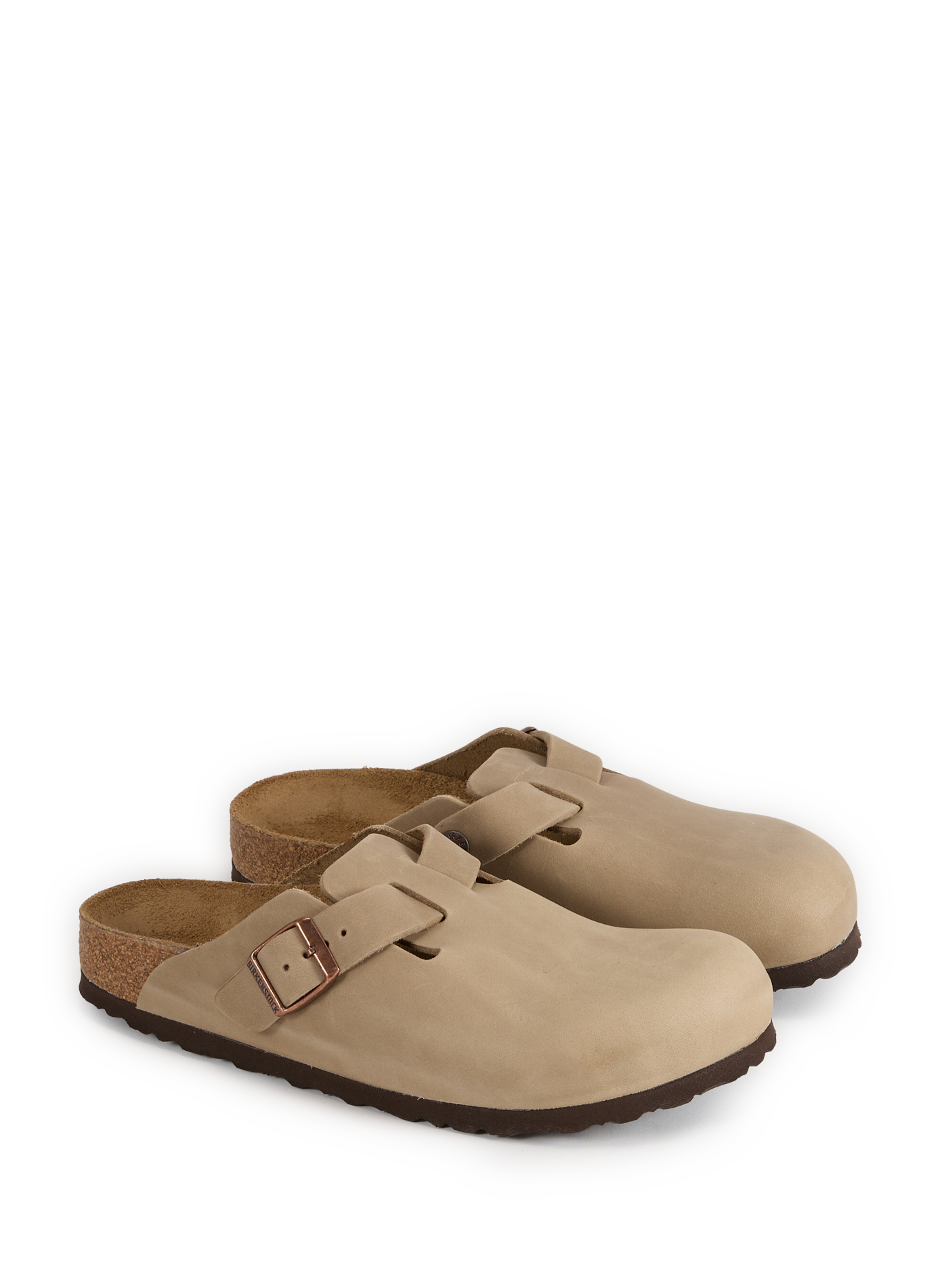 Mules à boucle en cuir BIRKENSTOCK Marron