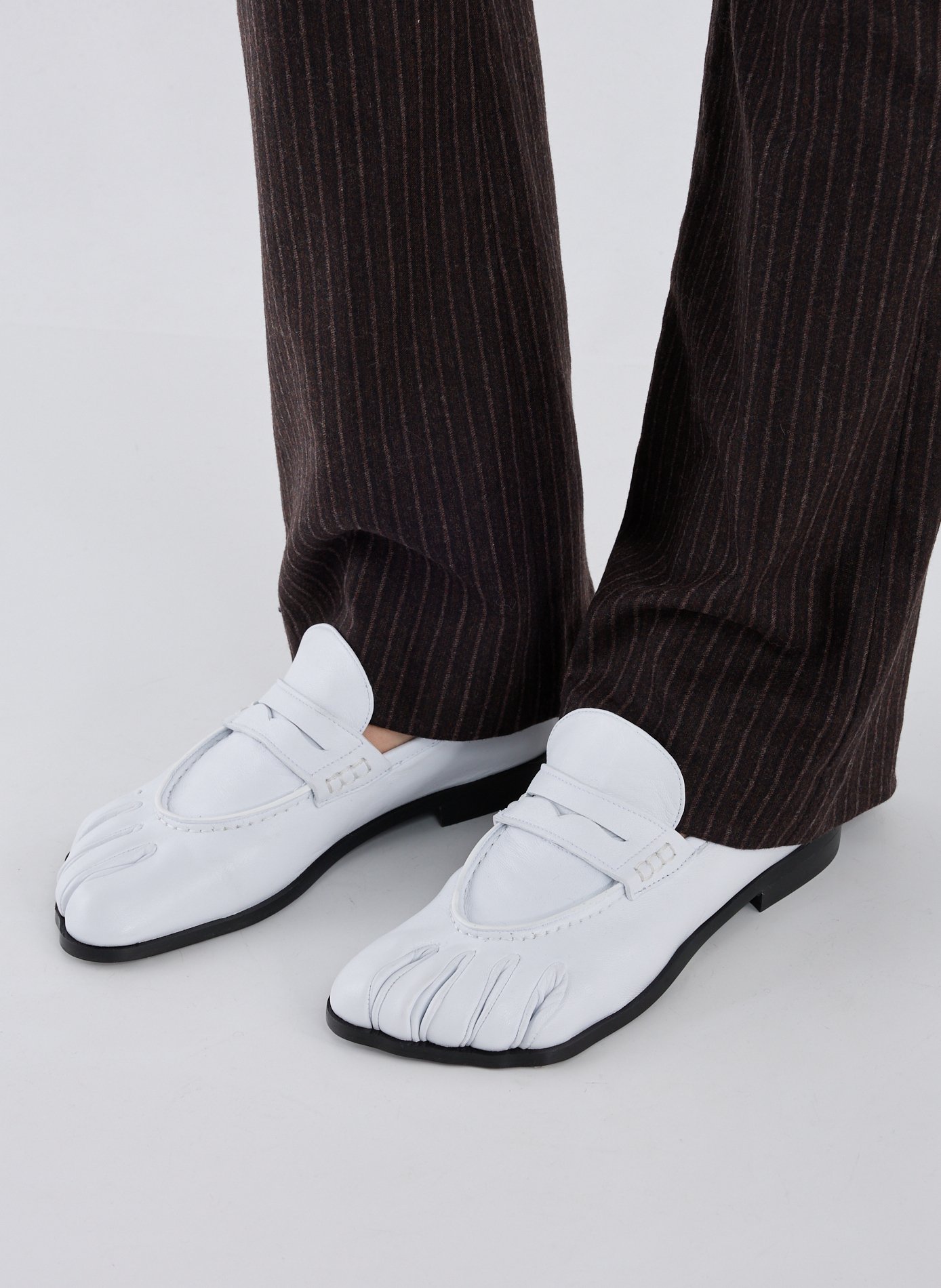 Distinctive leather moccasins with toe details COPERNI White