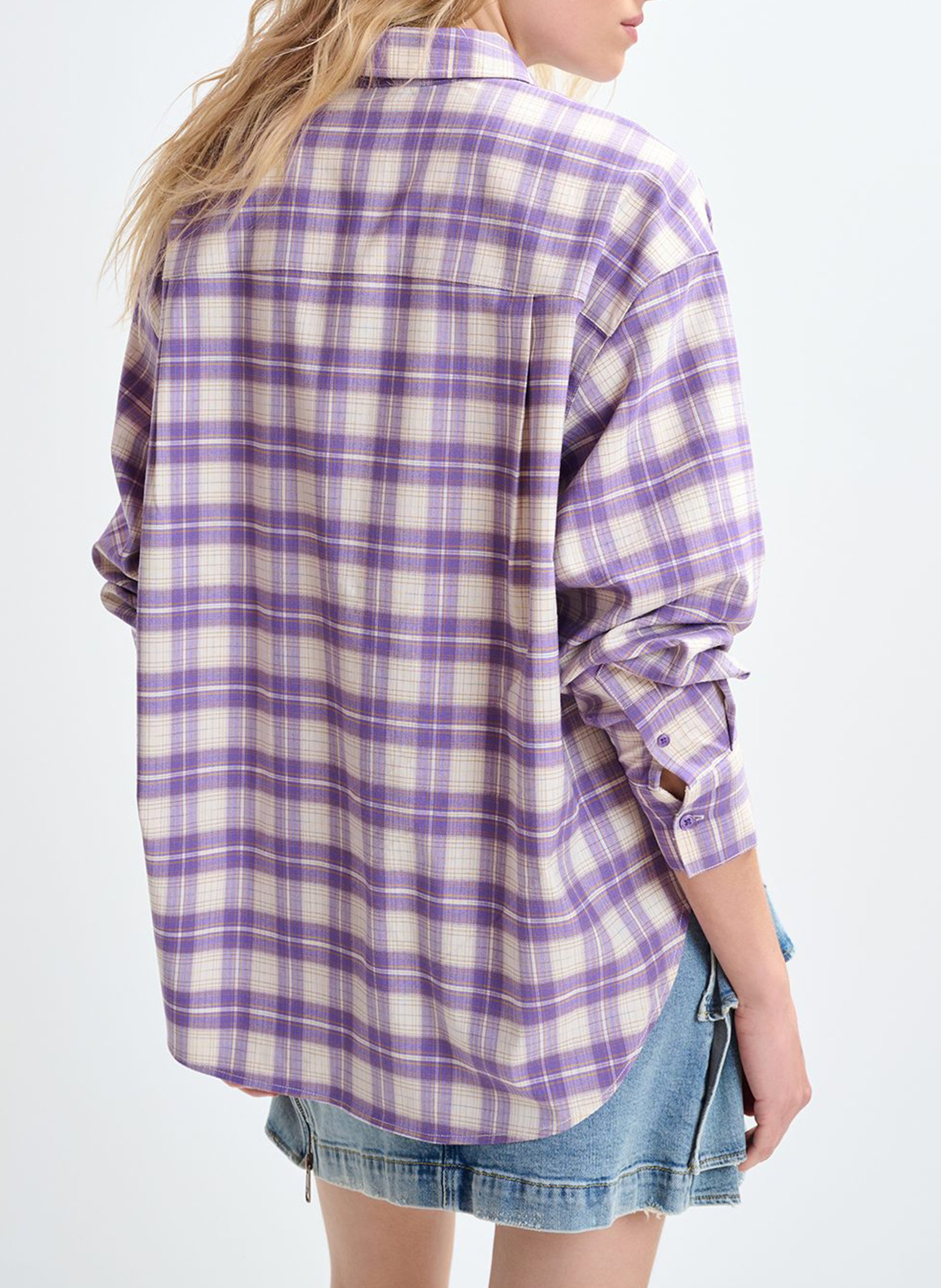 Chemise oversize col classique en flanelle juices ESSENTIEL ANTWERP Violet