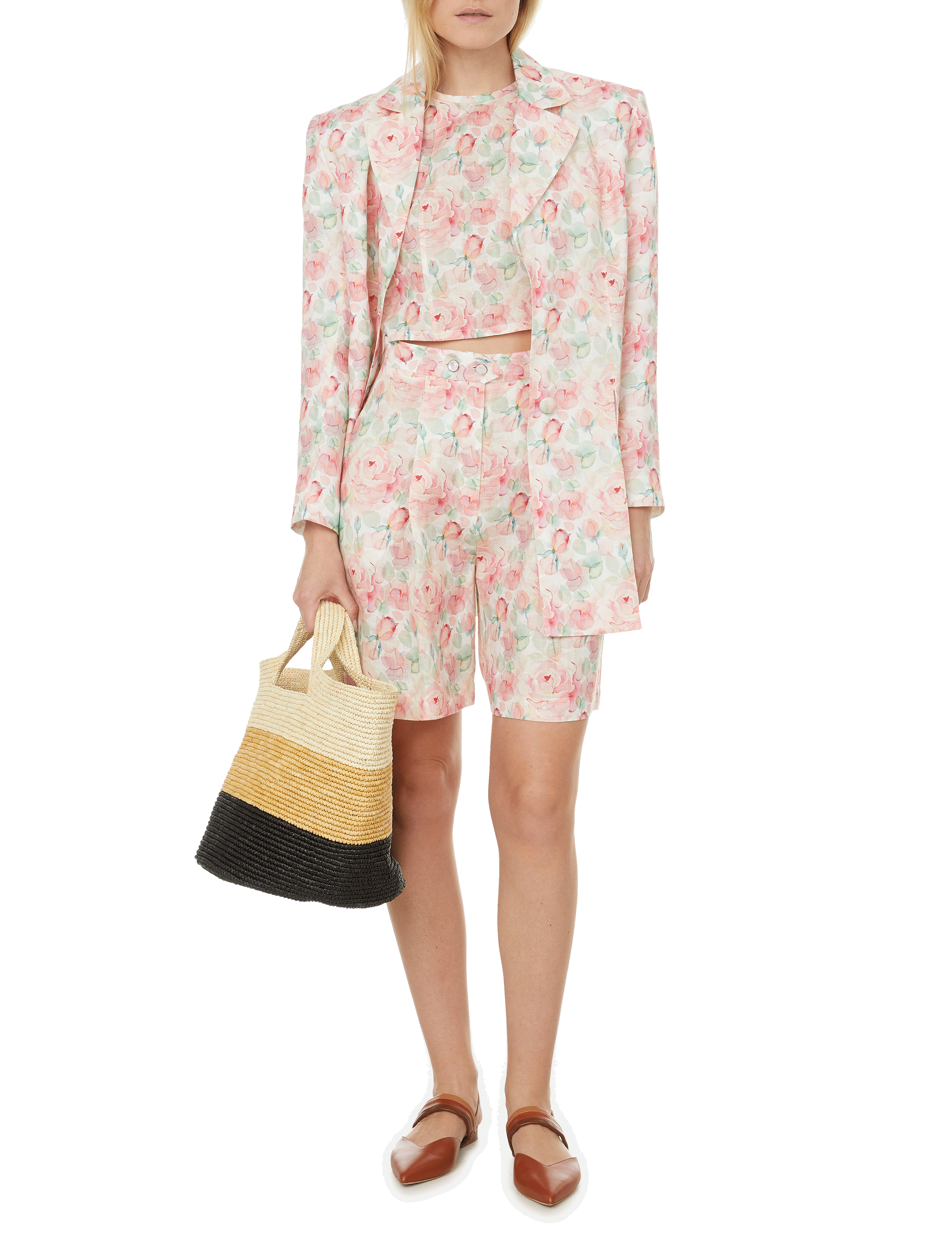 Floral linen shorts LIYA Multicolour