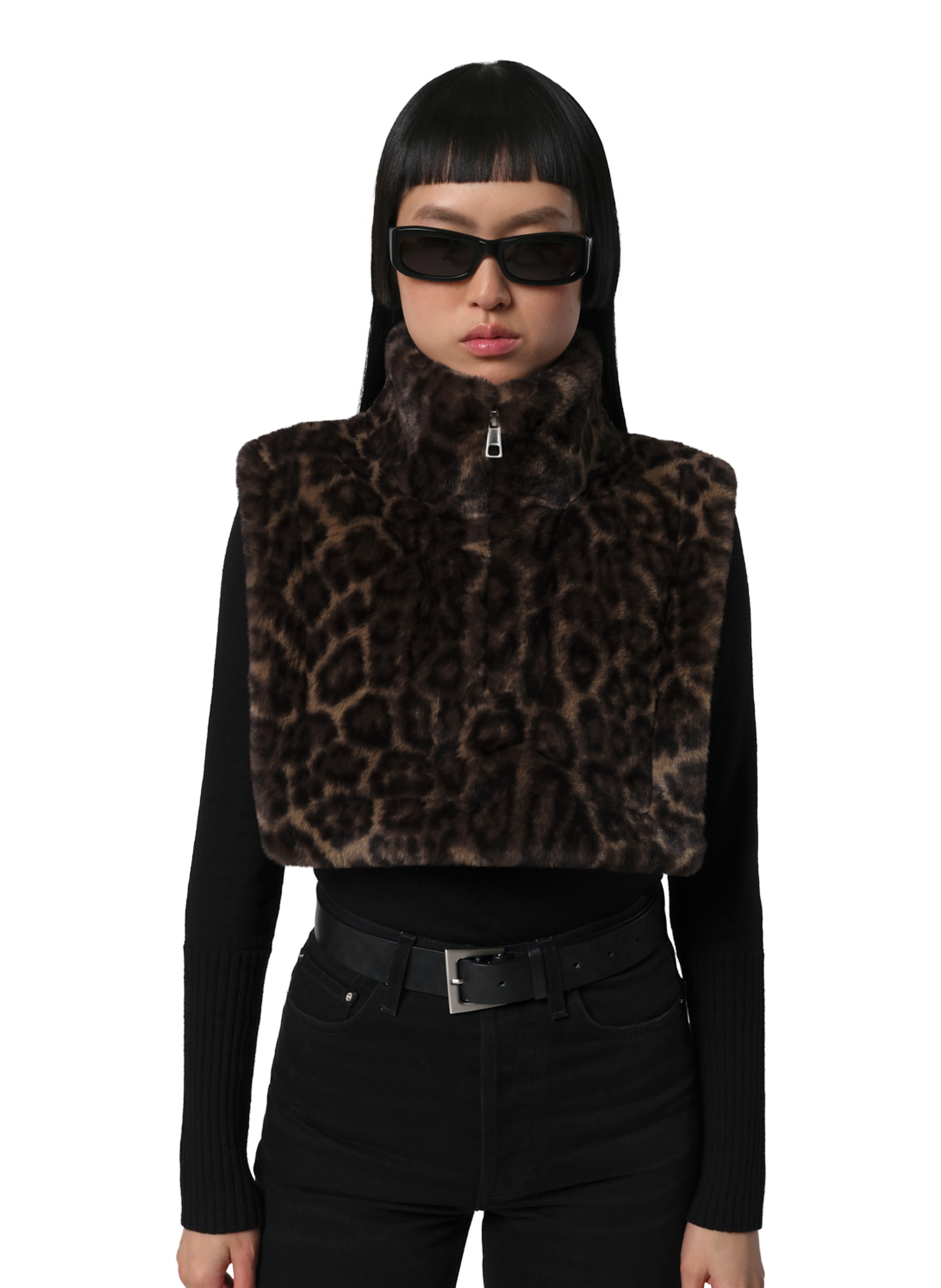 Veste courte sans manches en fourrure APPARIS Multicolore