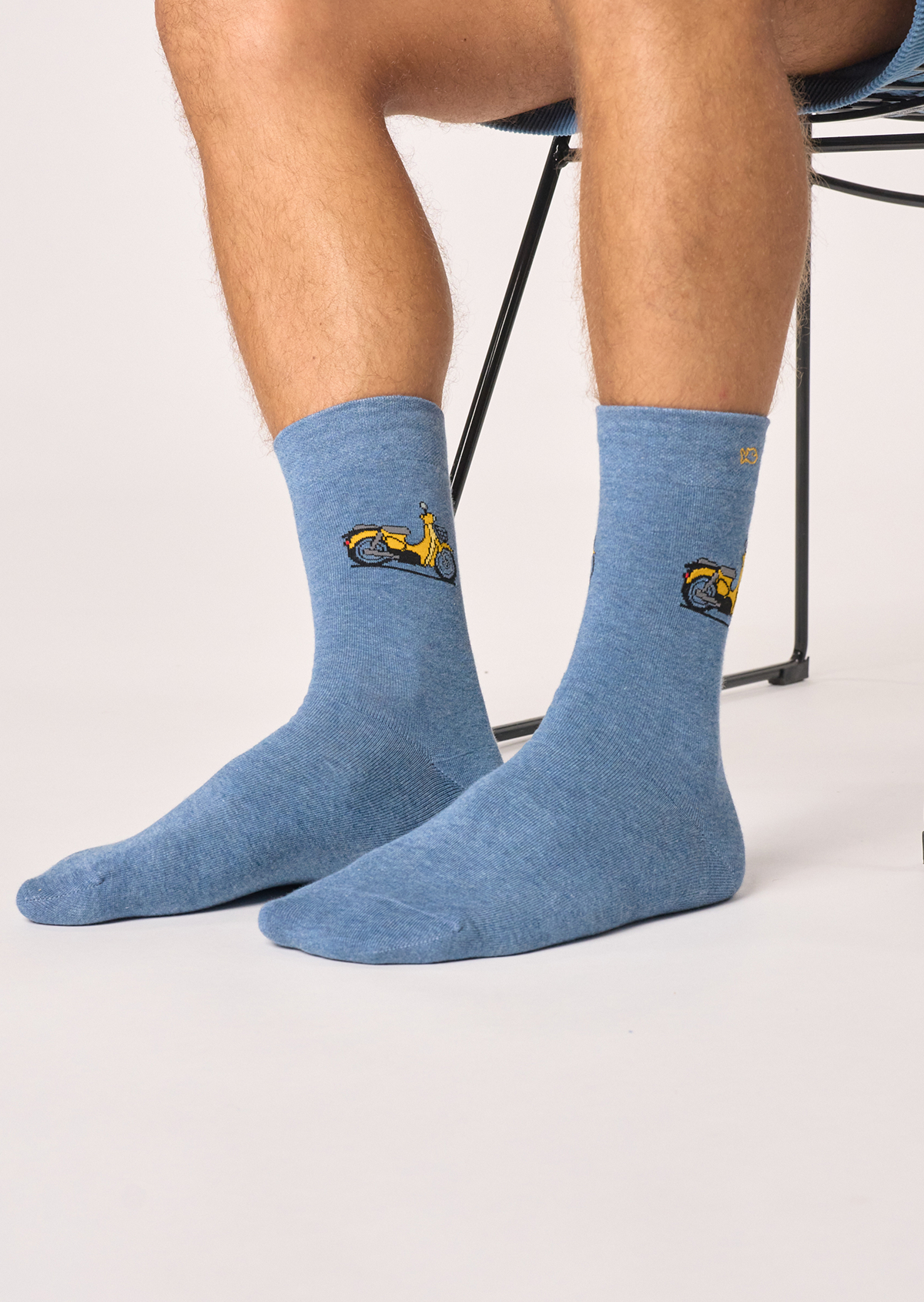 Chaussettes en coton peigné à motifs BILLYBELT Bleu