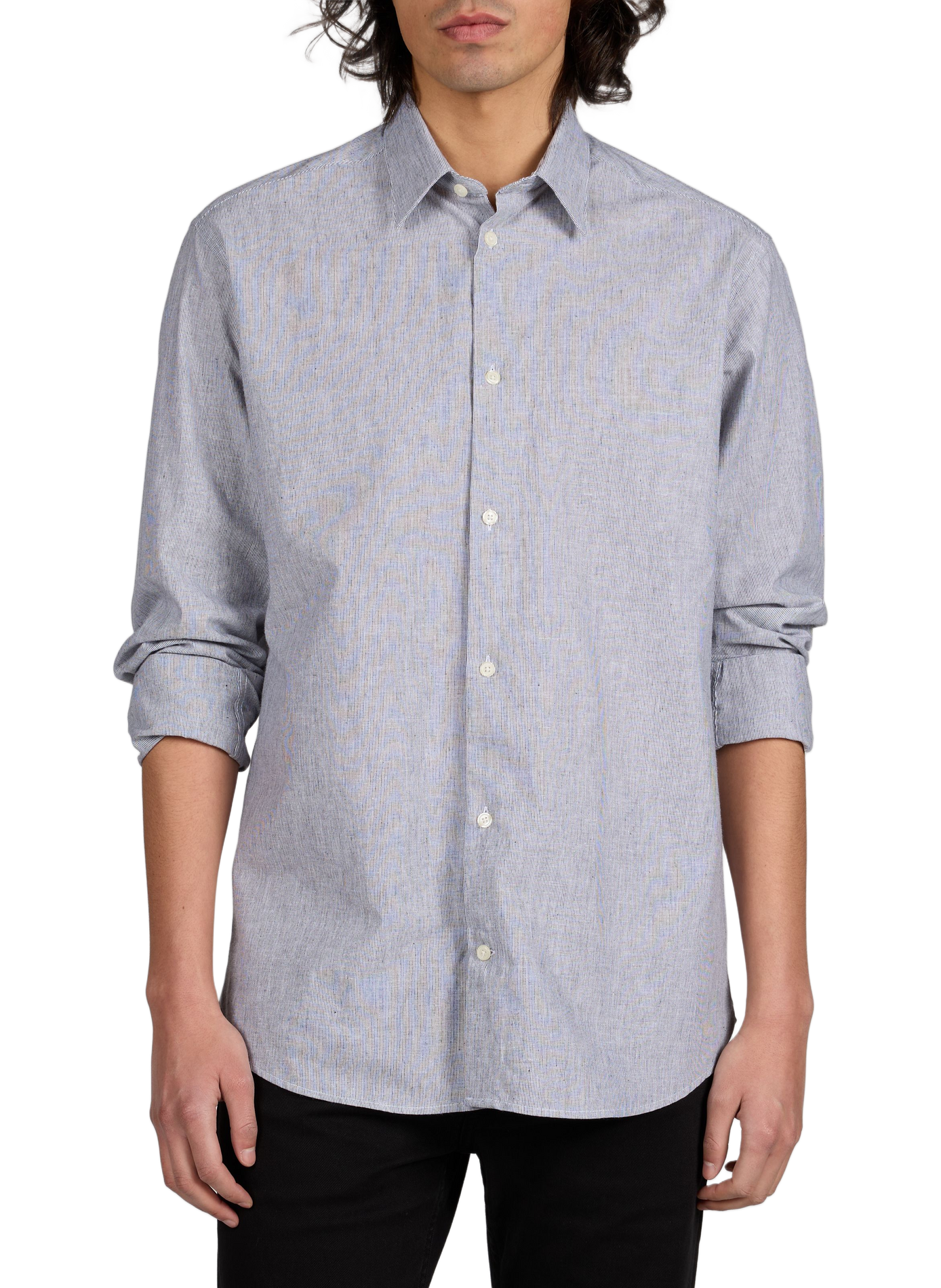 Striped shirt from Hasual-D in blended cotton and linen AU PRINTEMPS PARIS Black