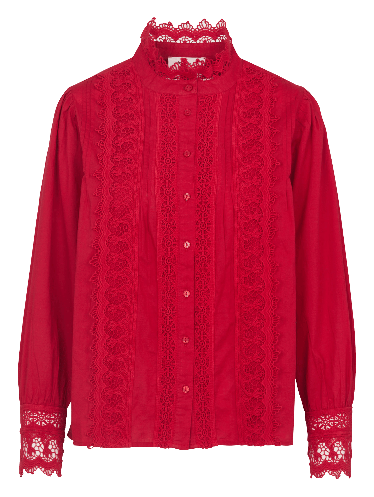 Chemiser boutonné à dentelle dalila MAISON 123 Rouge