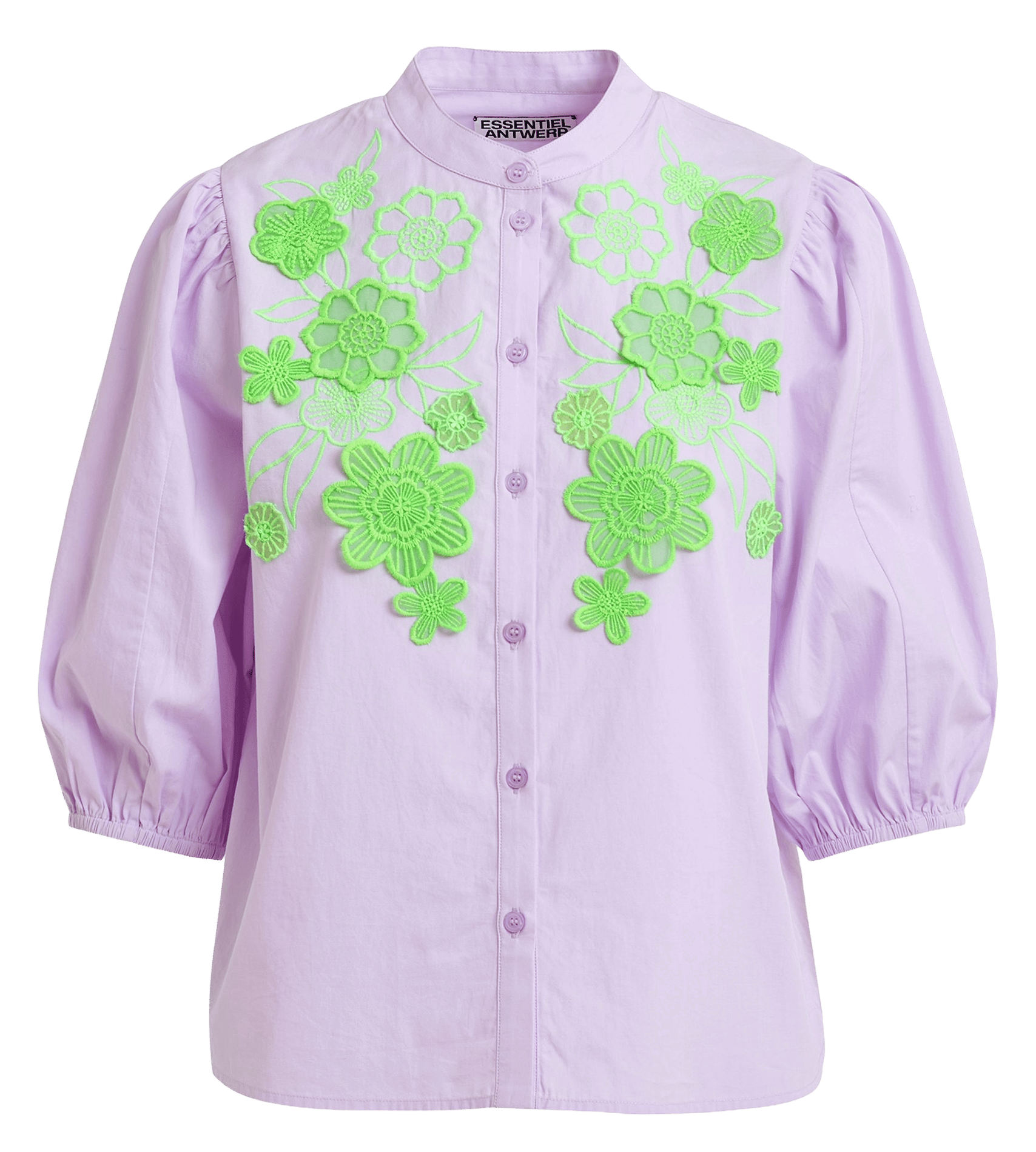 Chemise col rond en coton jorja ESSENTIEL ANTWERP Violet