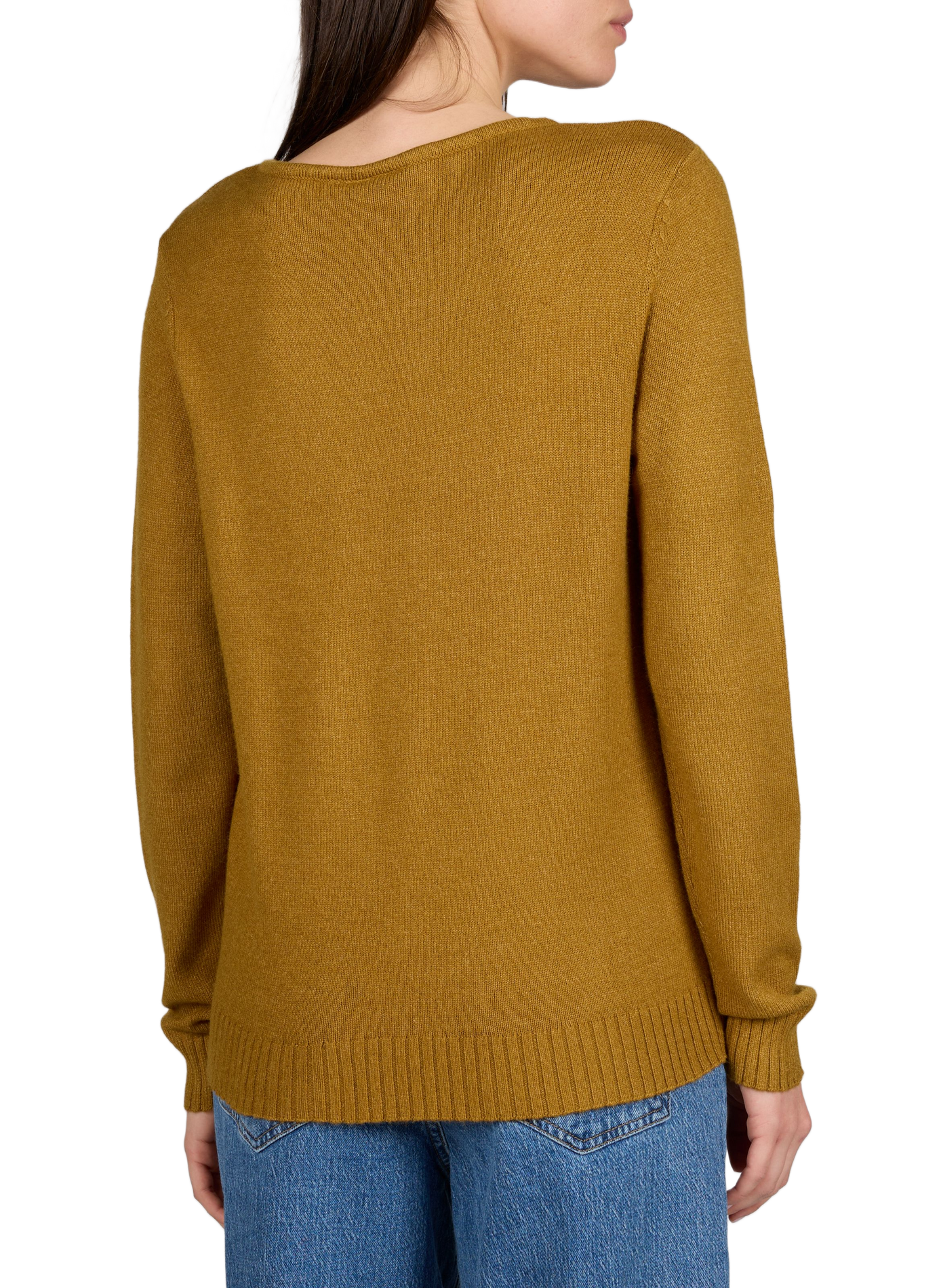 Pull à col V VILA Marron