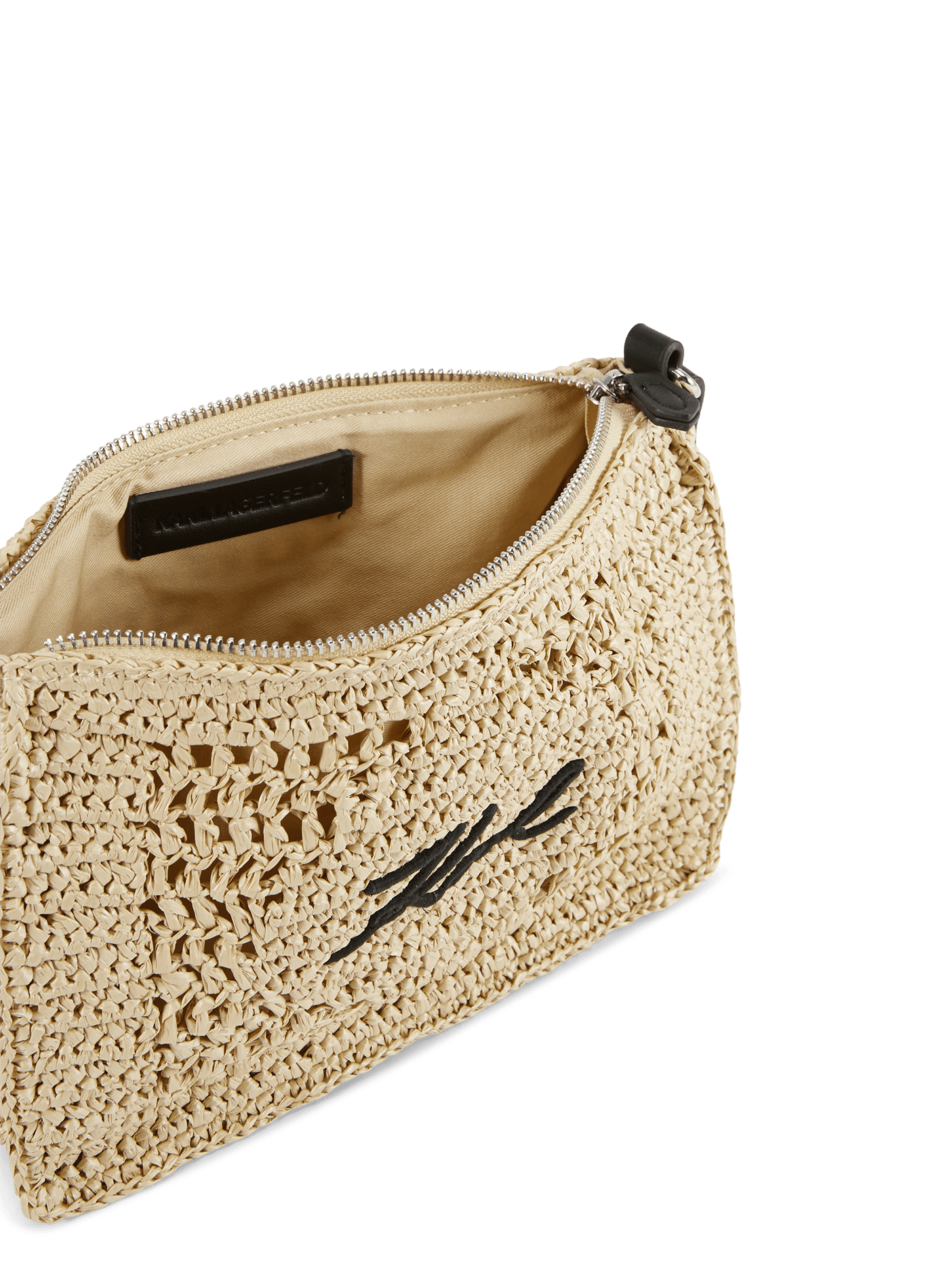 Trousse de toilette brodée K/Signature KARL LAGERFELD Marron