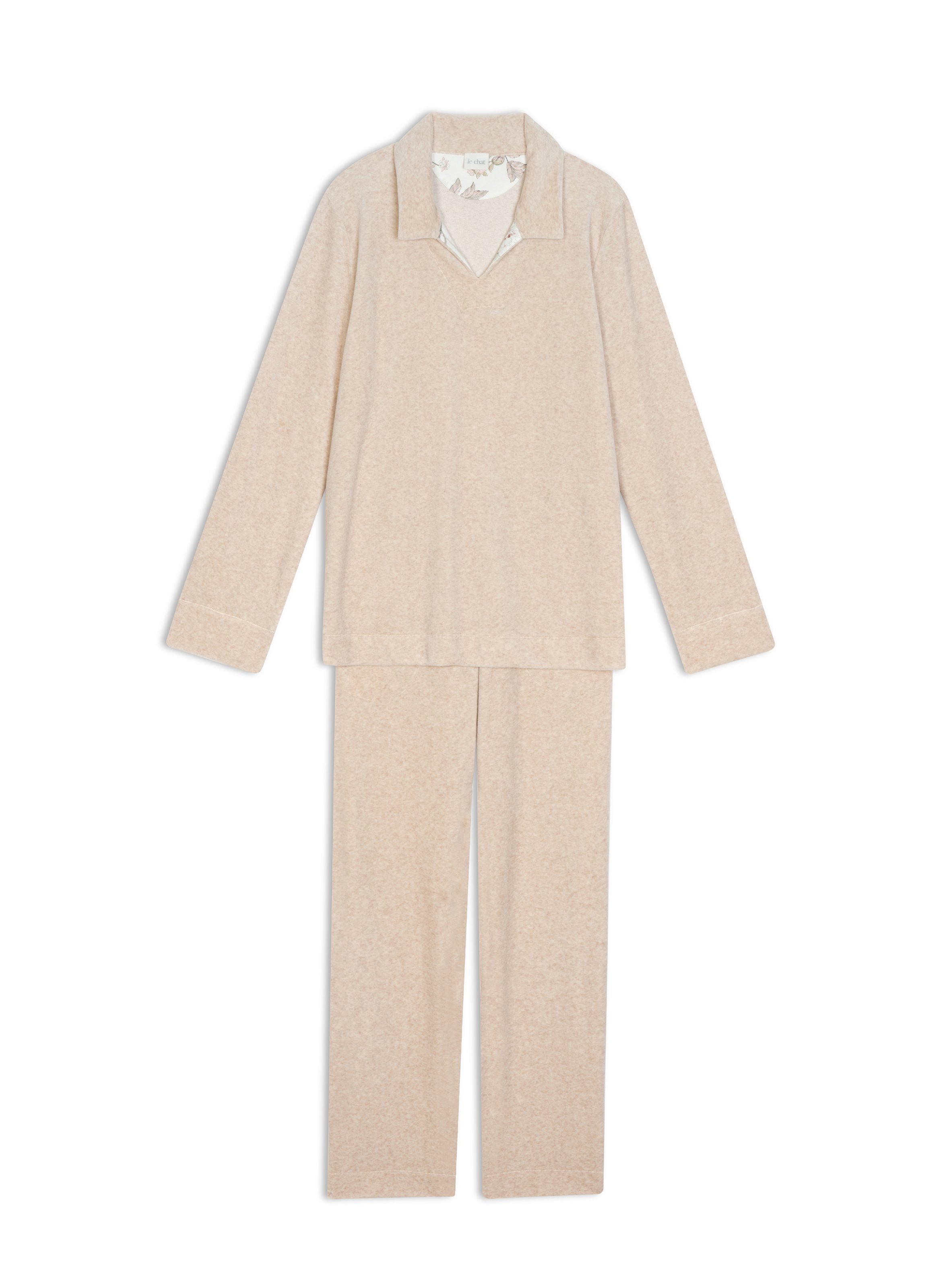 Pyjama en velours kelly 124 LE CHAT Beige