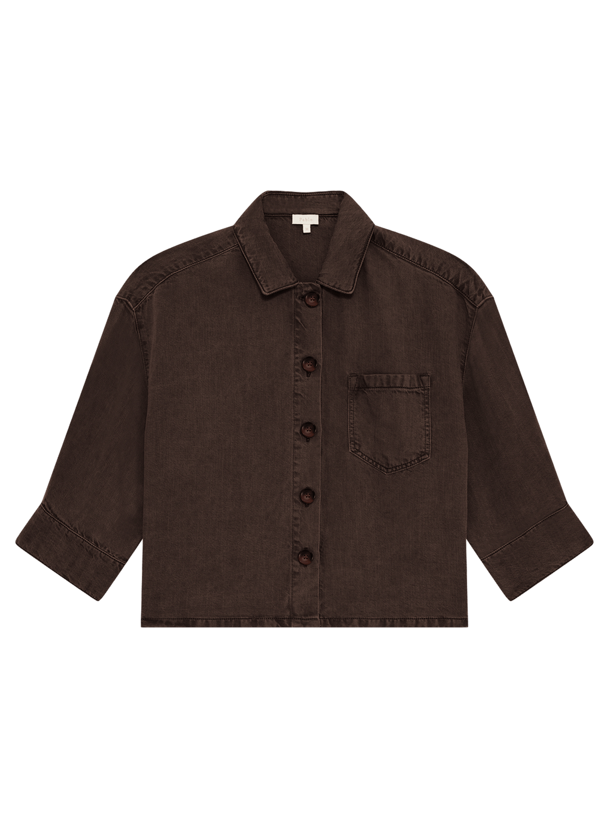 Surchemise fluide en lyocell et lin - manelle PABLO Marron