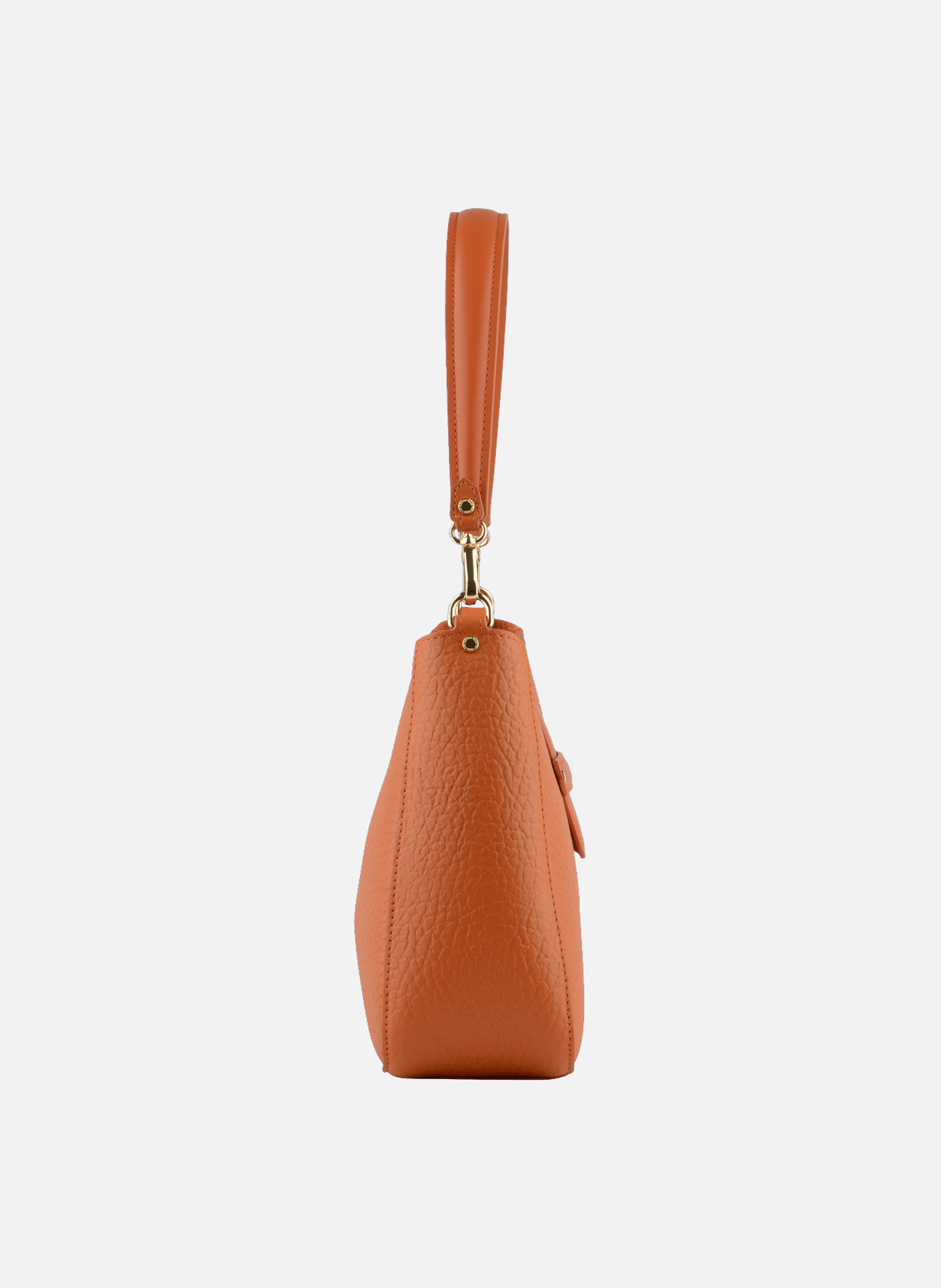 Fleuves | sac porté épaule gm en cuir de vachette POURCHET Orange