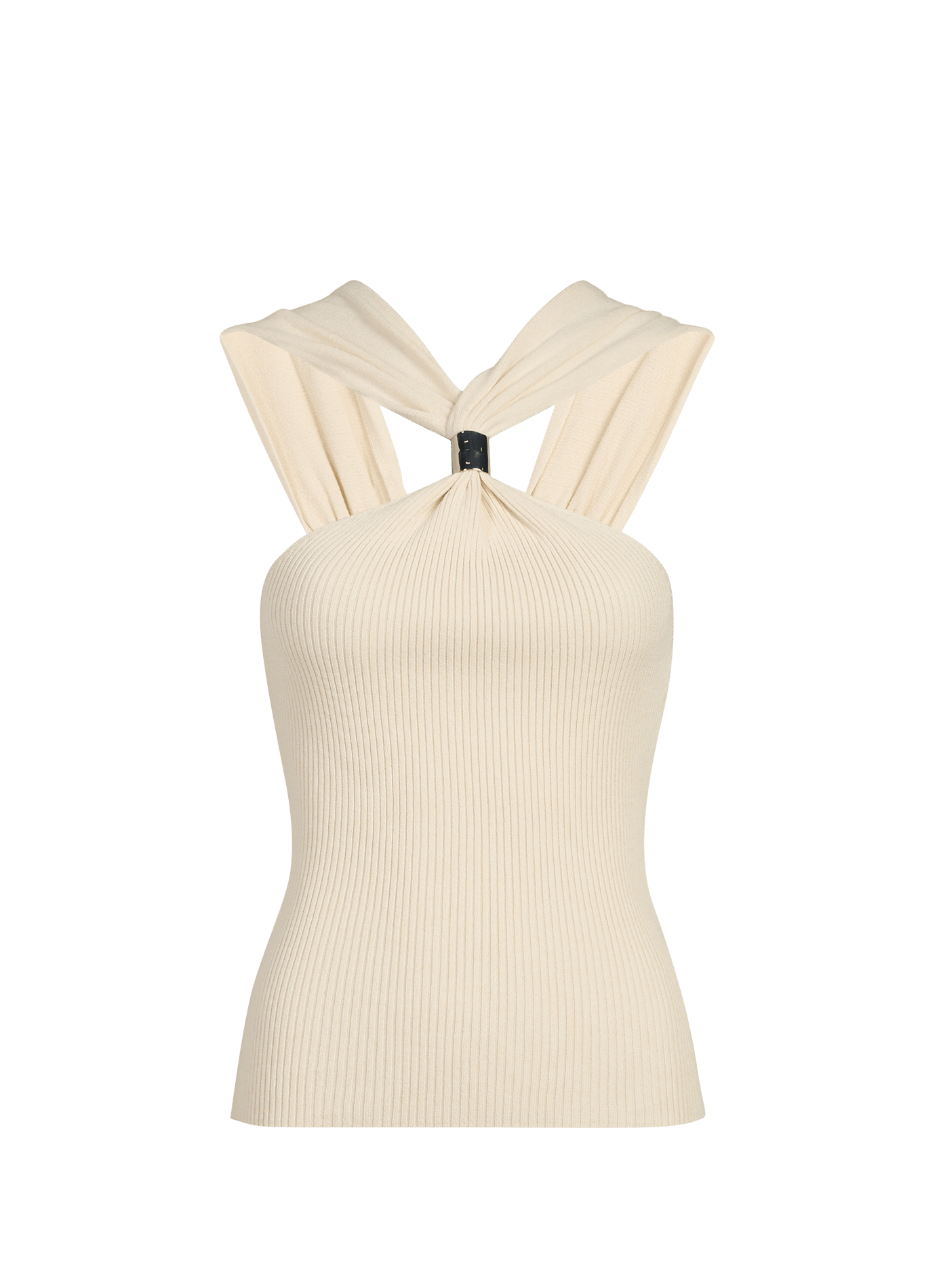 Ribbed wrap top OBJECT Beige