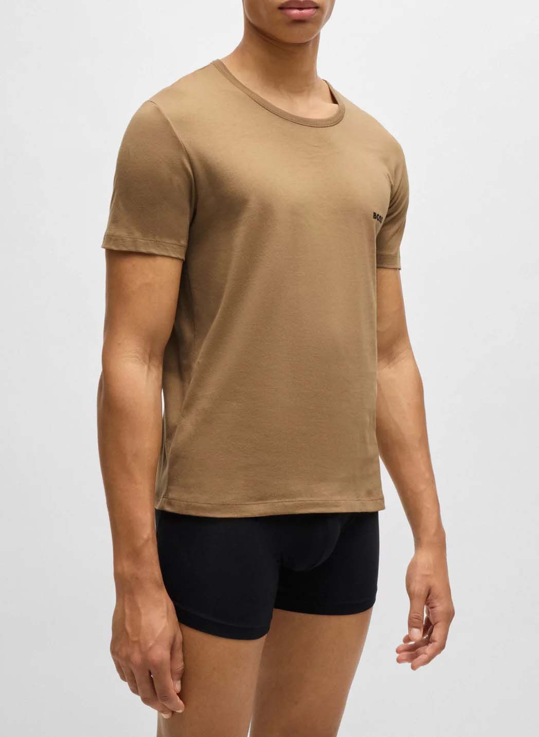 Lot de 3 tee-shirt col rond en coton BOSS Beige